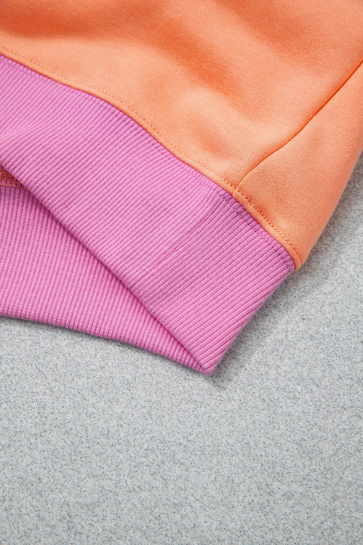 Pink Color Block Contrast Trim Plus Size Sweatshirt-Plus Size/Plus Size Sweatshirts & Hoodies-[Adult]-[Female]-2022 Online Blue Zone Planet