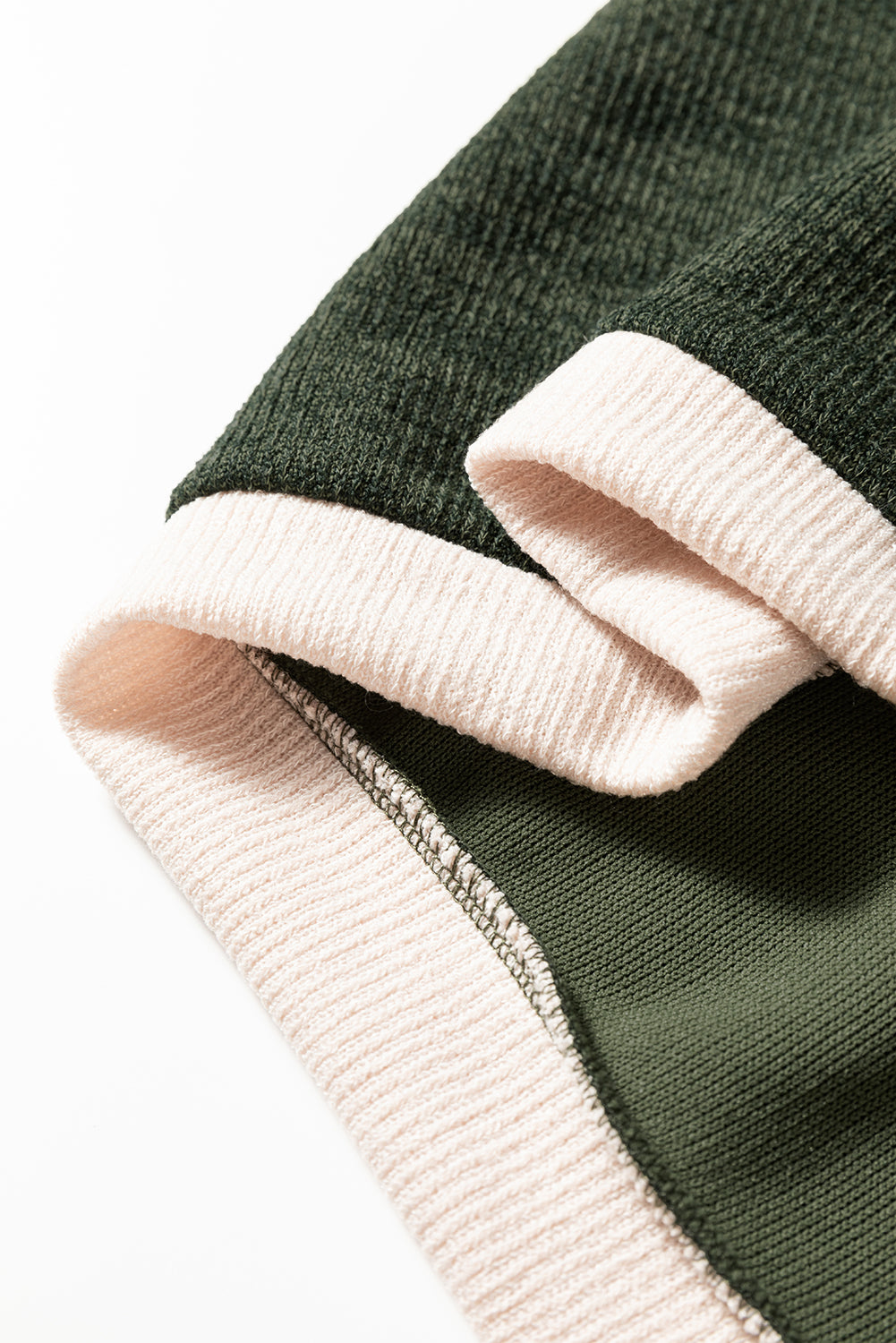 Four Leaf Clover Contrast Color Trim Knit Drop Shoulder Loose Top-Tops/Long Sleeve Tops-[Adult]-[Female]-2022 Online Blue Zone Planet