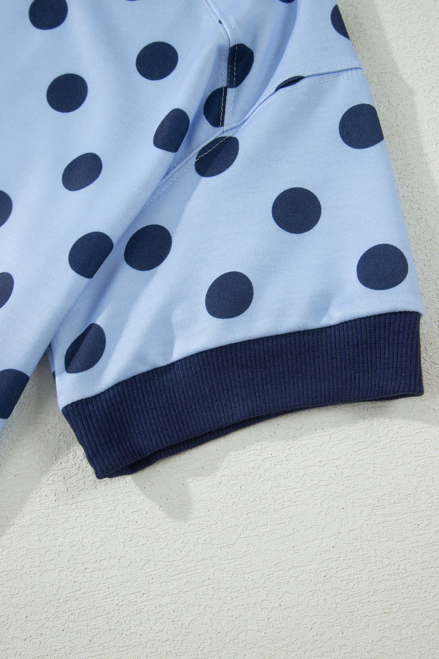 Pink Color Block Trim Polka Dot Casual Tee-Tops/Tops & Tees-[Adult]-[Female]-2022 Online Blue Zone Planet