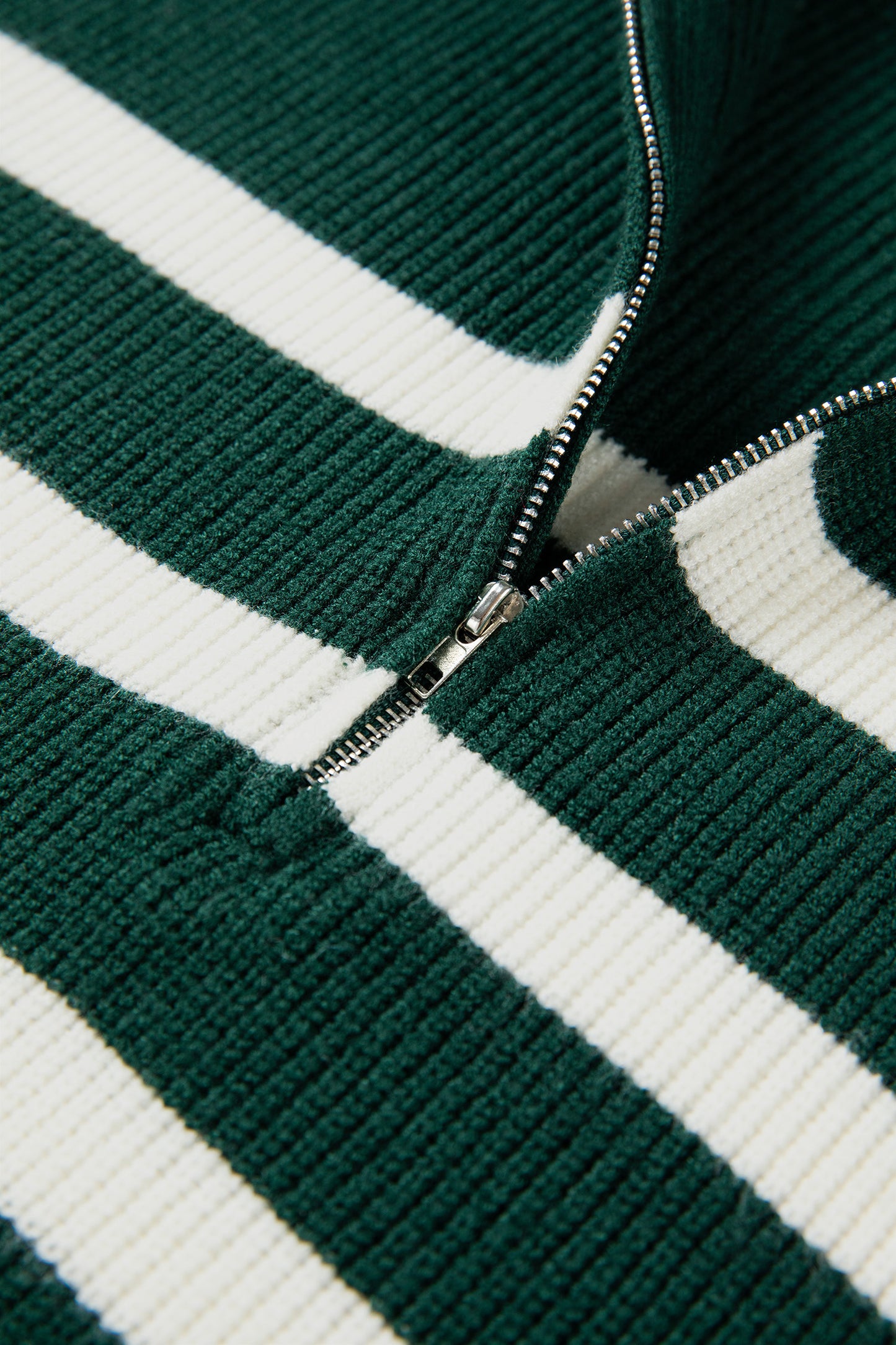 Blackish Green Ribbed Half Zip Collared Sweater Vest-Sweaters & Cardigans/Sweater Vests-[Adult]-[Female]-2022 Online Blue Zone Planet