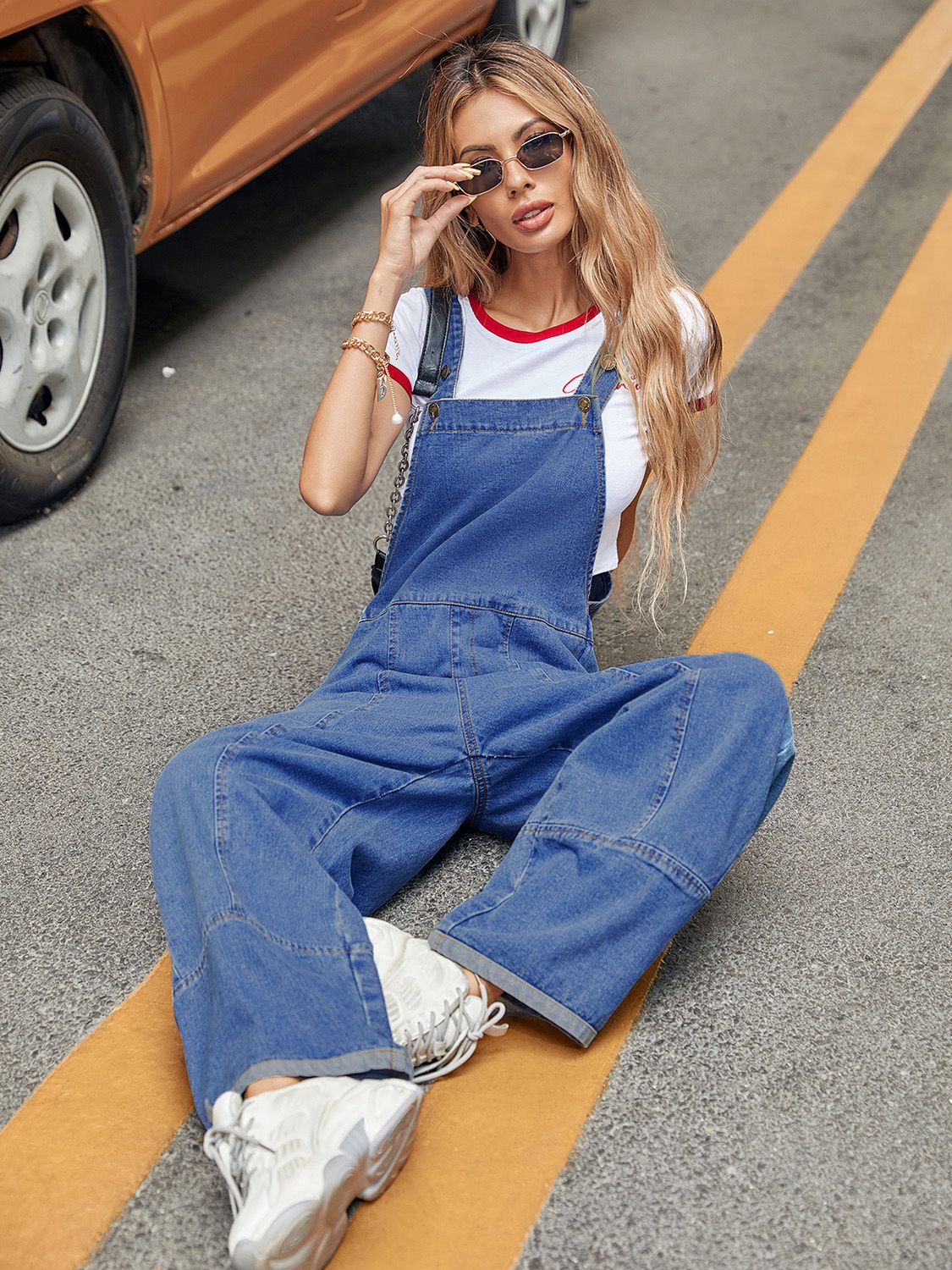 Wide Strap Wide Leg Denim Overalls-TOPS / DRESSES-[Adult]-[Female]-2022 Online Blue Zone Planet