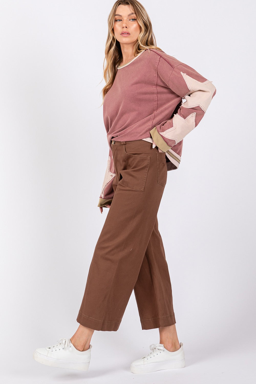 SAGE + FIG Wide Leg Cropped Pants-TOPS / DRESSES-[Adult]-[Female]-2022 Online Blue Zone Planet