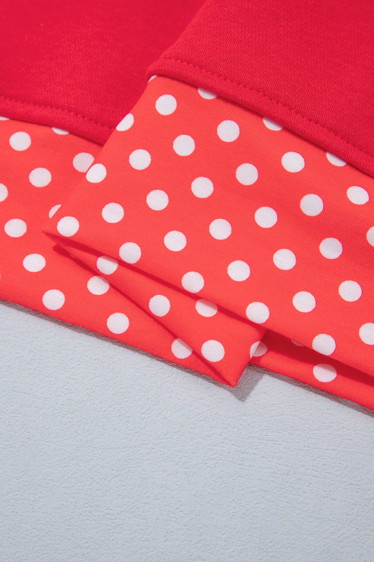 Fiery Red Casual Polka Dot Patchwork Letter Graphic Plus Size Sweatshirt-Plus Size/Plus Size Sweatshirts & Hoodies-[Adult]-[Female]-2022 Online Blue Zone Planet