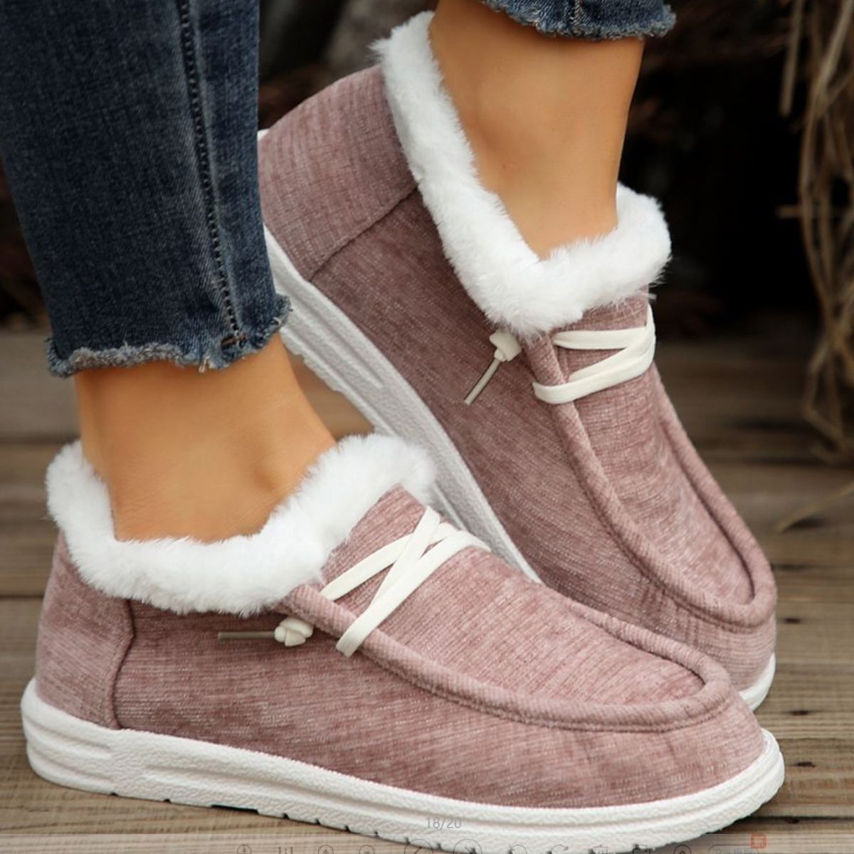 Blue Zone Planet | Lace Up Round Toe Furry Sneakers-SHOES-[Adult]-[Female]-Lilac-36(US5)-2022 Online Blue Zone Planet