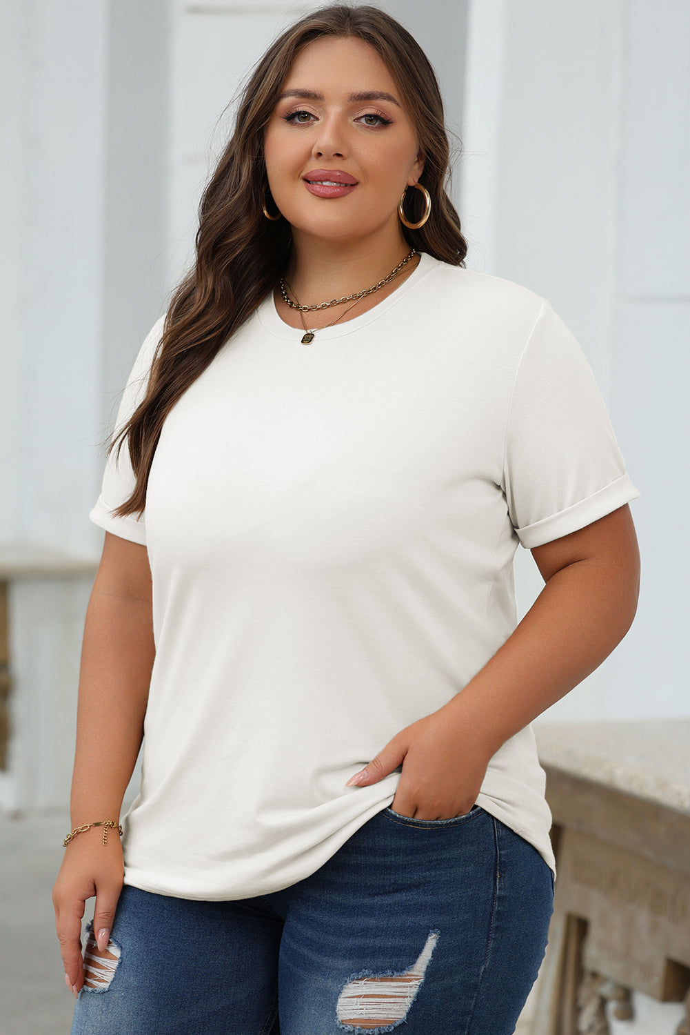 Bright Green Casual Plain Crew Neck Tee-Tops/Tops & Tees-[Adult]-[Female]-2022 Online Blue Zone Planet