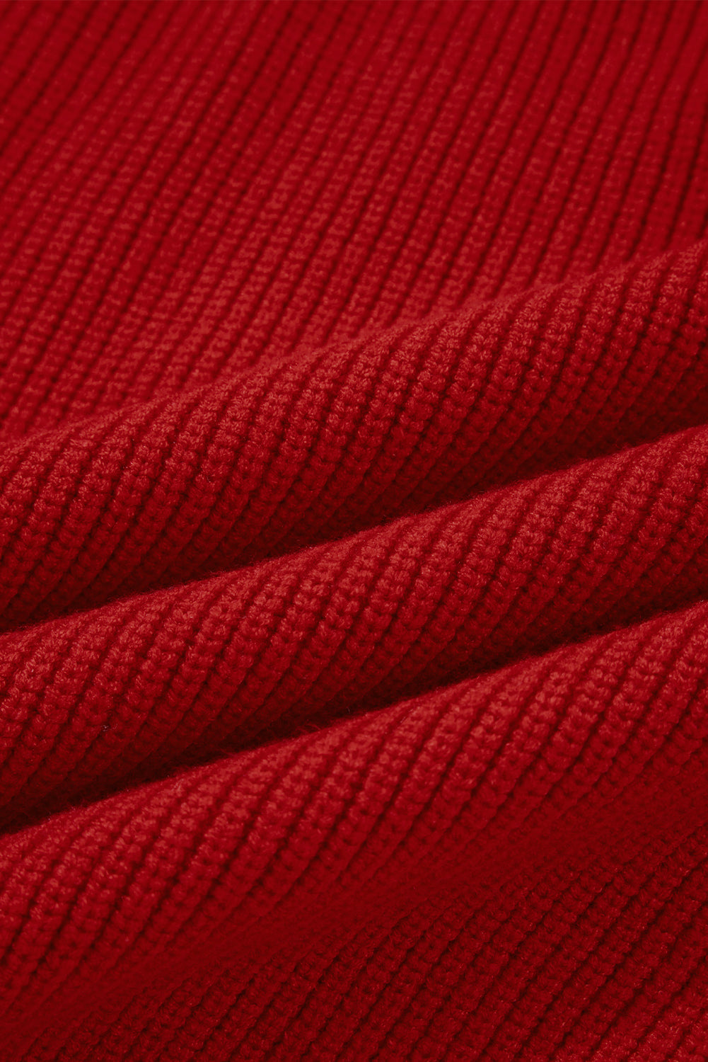 Racing Red Lantern Sleeve V Neck Knot Back Sweater-TOPS / DRESSES-[Adult]-[Female]-2022 Online Blue Zone Planet