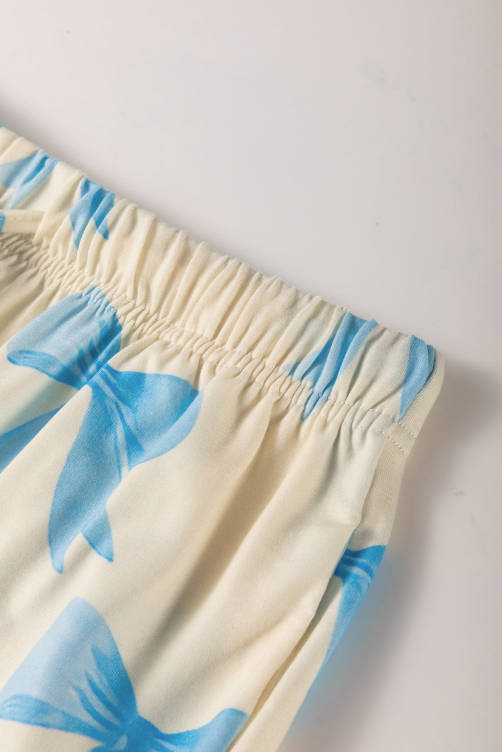 Blue Zone Planet | Yellow Bow Printed Short Sleeve Shirt Shorts Pajama Set-Loungewear & Sleepwear/Sleepwear-[Adult]-[Female]-2022 Online Blue Zone Planet