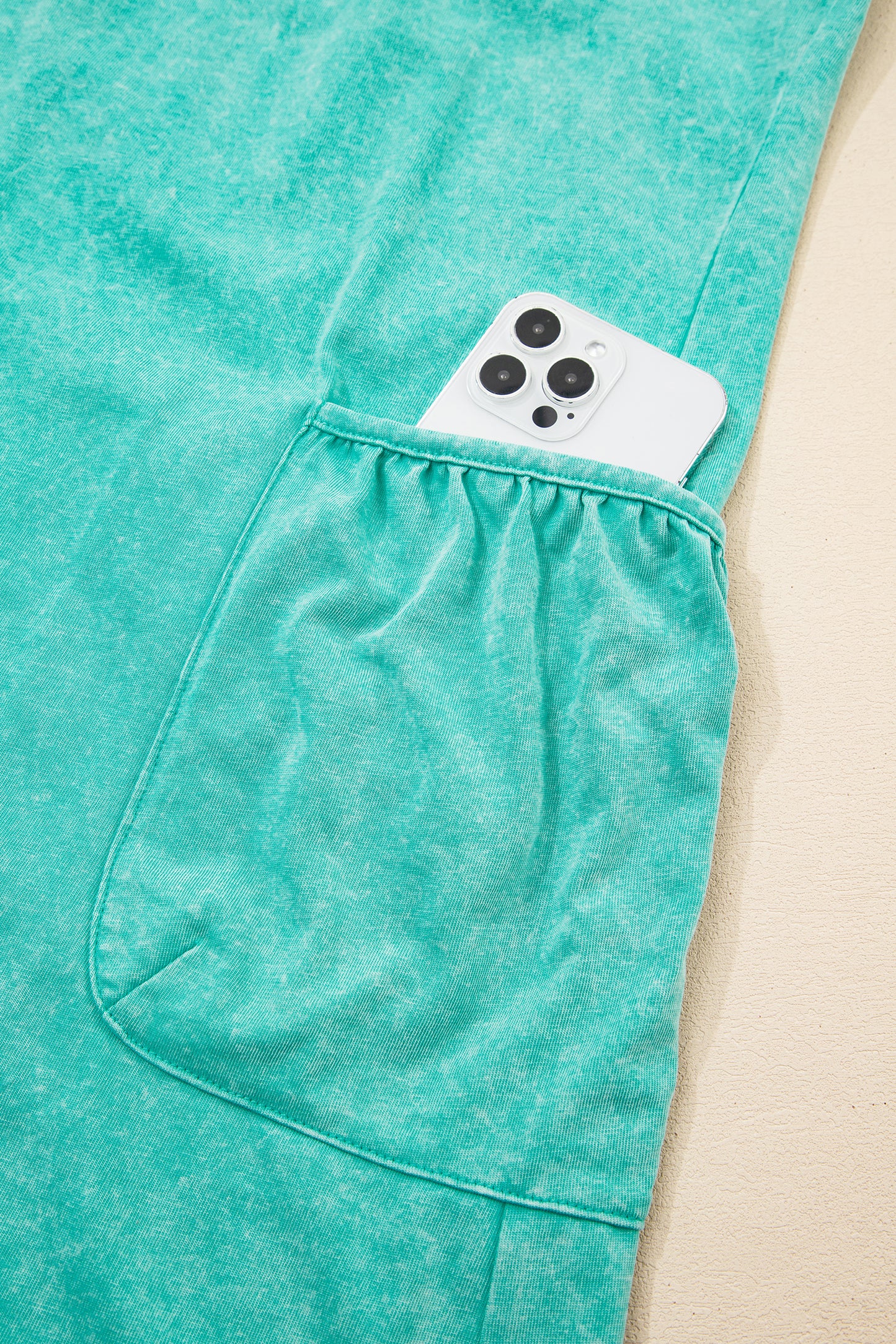 Mint Green Mineral Wash Spaghetti Straps Pocketed Romper-Bottoms/Jumpsuits & Rompers-[Adult]-[Female]-2022 Online Blue Zone Planet