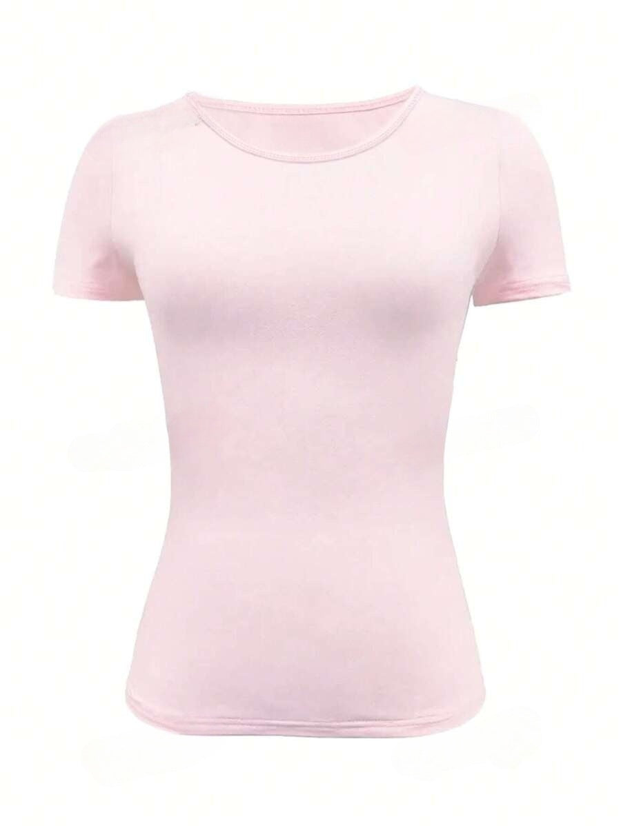 Round Neck Short Sleeve T-Shirt-TOPS / DRESSES-[Adult]-[Female]-2022 Online Blue Zone Planet