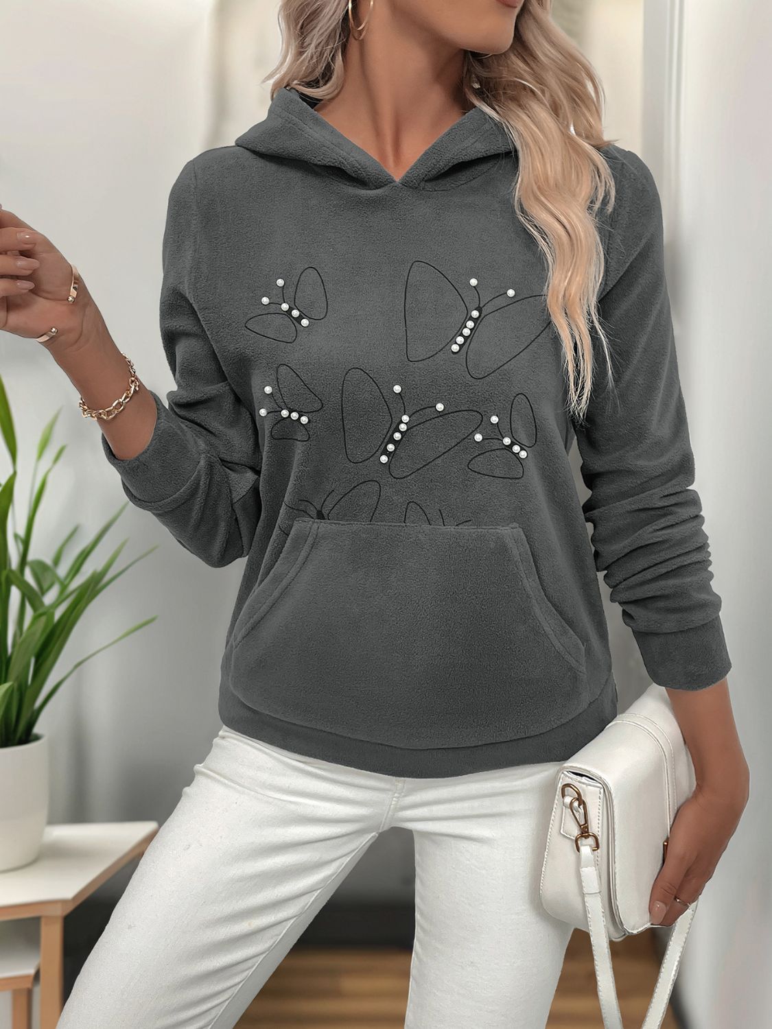 Perfee Pearl Butterfly Long Sleeve Hoodie-TOPS / DRESSES-[Adult]-[Female]-2022 Online Blue Zone Planet