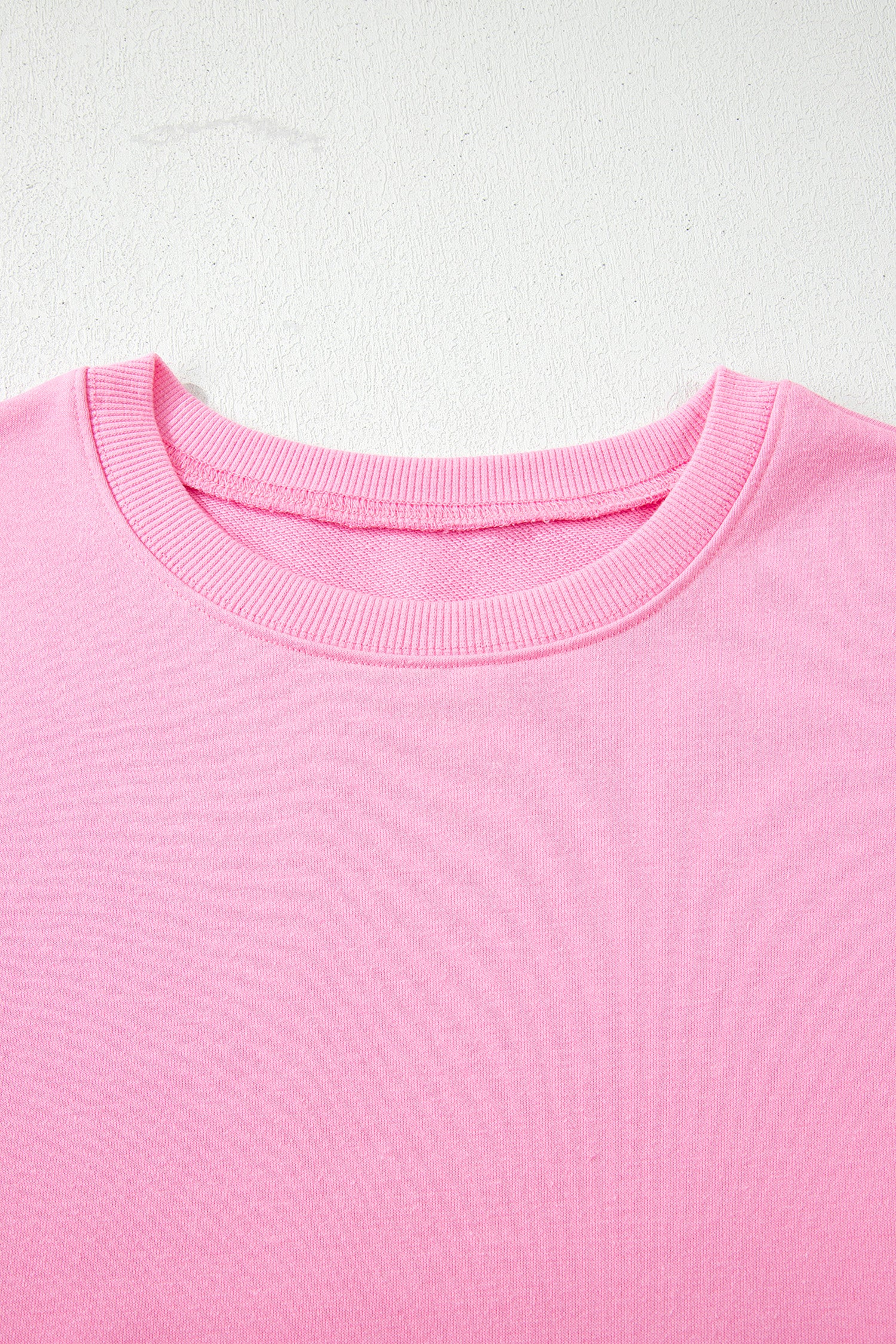 Pink Floral Bow Patched Exposed Seam Patchwork Slit Baggy Sweatshirt-Tops/Sweatshirts & Hoodies-[Adult]-[Female]-2022 Online Blue Zone Planet