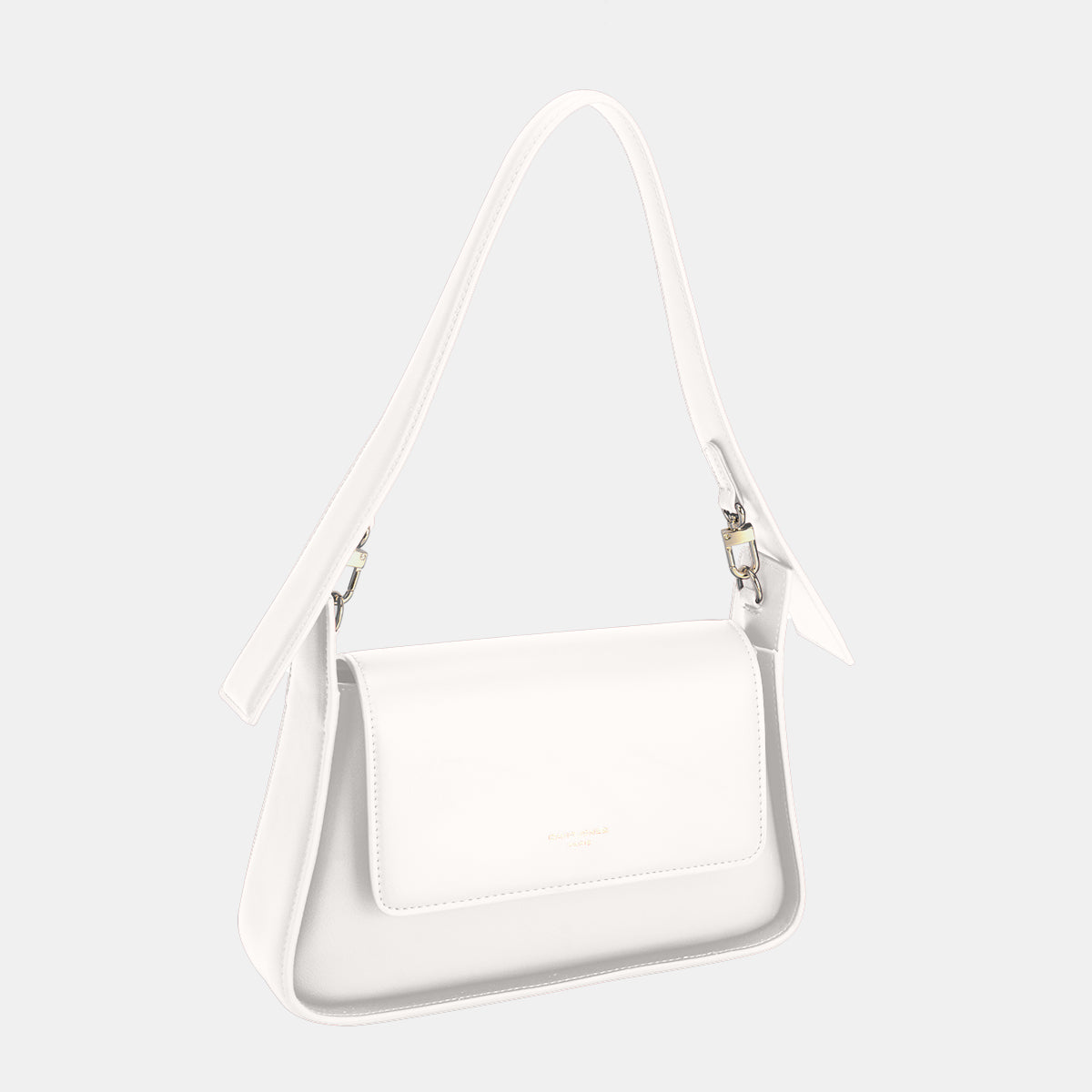 David Jones PU Leather Shoulder Bag-HANDBAGS-[Adult]-[Female]-White-One Size-2022 Online Blue Zone Planet