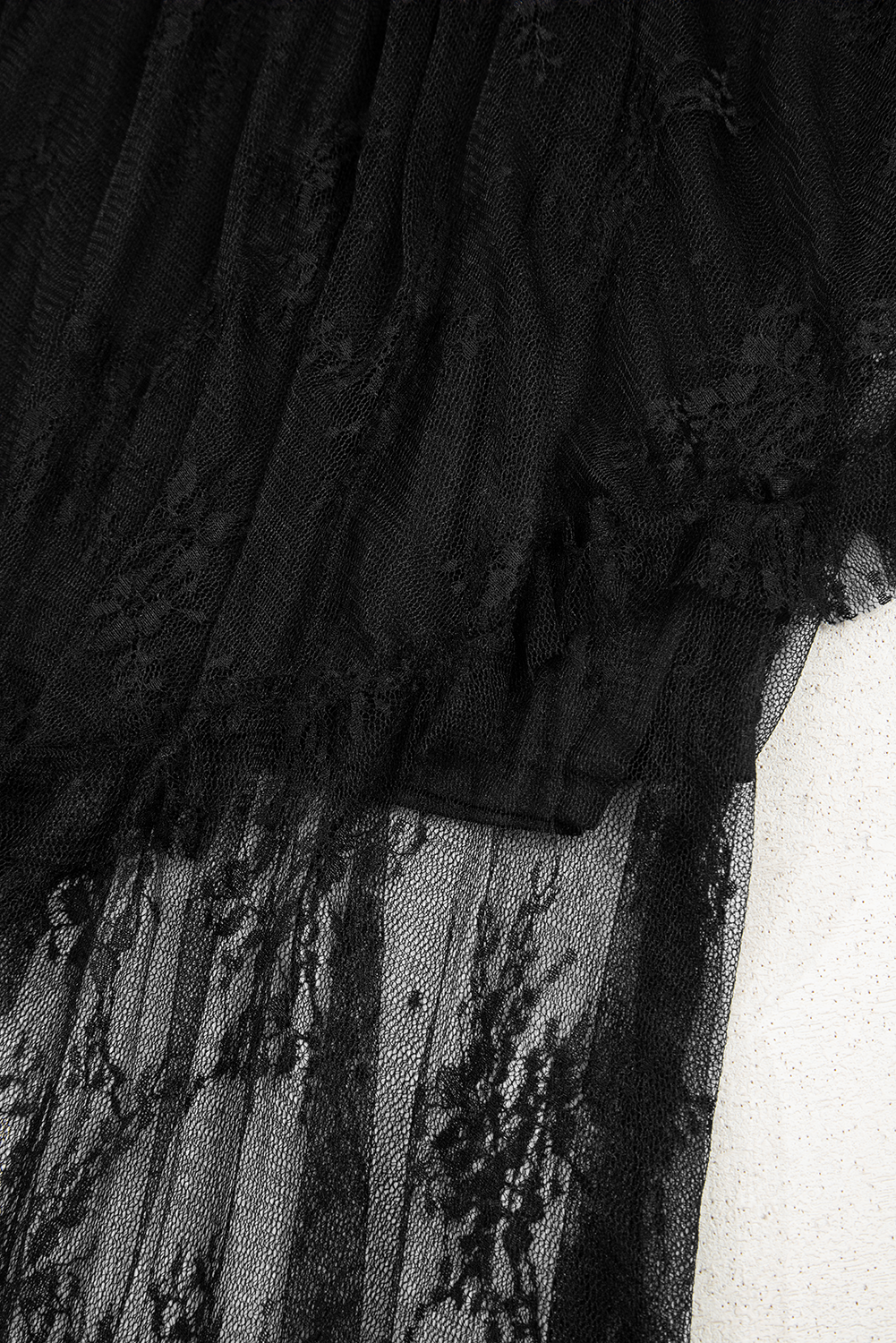 Black Lace Cascading Tiered High Waist Maxi Skirt-Bottoms/Skirts & Petticoat-[Adult]-[Female]-2022 Online Blue Zone Planet
