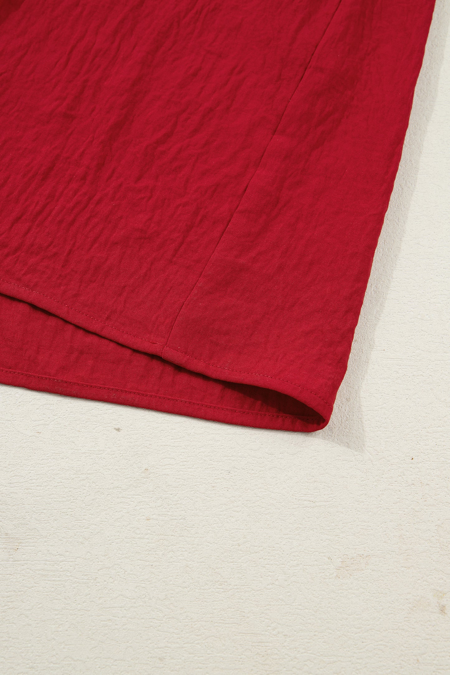 Racing Red Contrast Embroidered Detail Cinched Waist Tiered Long Sleeve Maxi Dress-TOPS / DRESSES-[Adult]-[Female]-2022 Online Blue Zone Planet