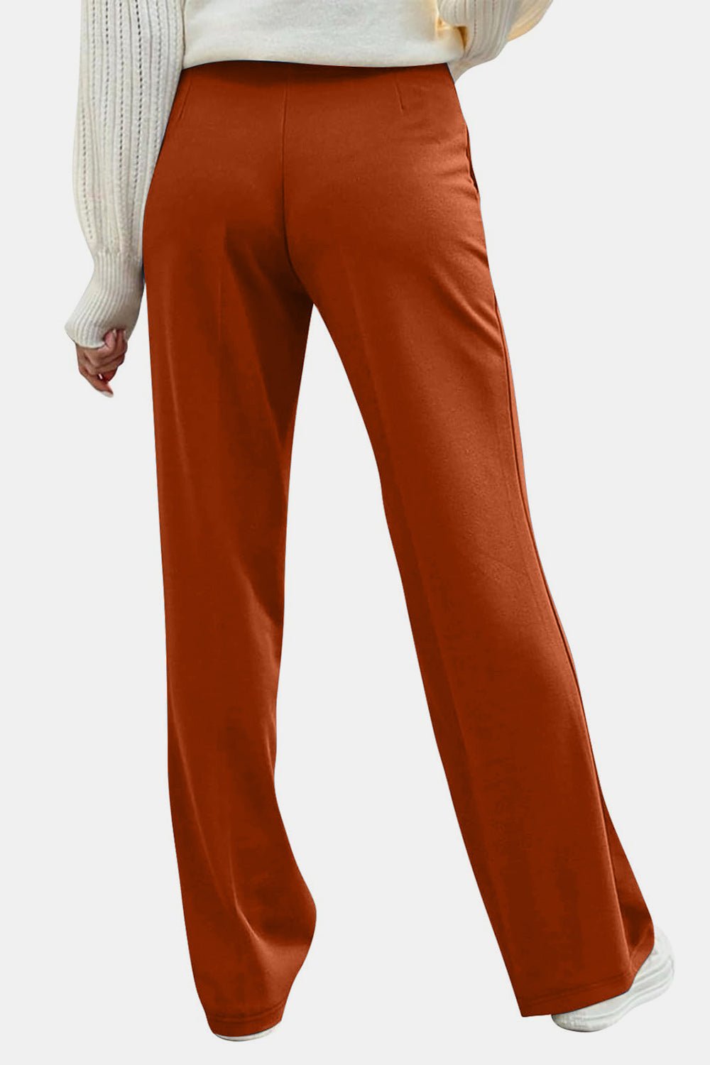 Decorative Button High Rise Pants-BOTTOMS SIZES SMALL MEDIUM LARGE-[Adult]-[Female]-2022 Online Blue Zone Planet