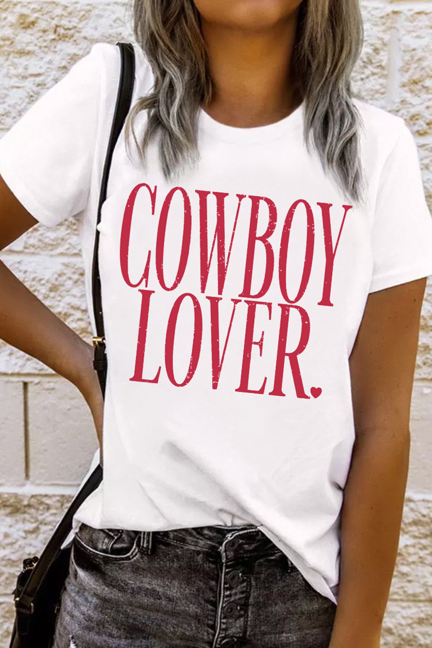 White Cowboy Lover Lettering Graphic Tee-Graphic/Graphic Tees-[Adult]-[Female]-2022 Online Blue Zone Planet