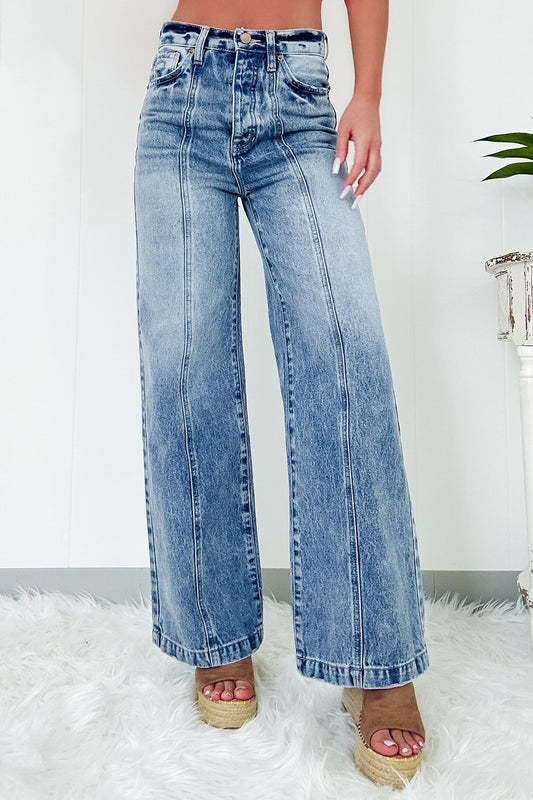 High Waist Wide Leg Jeans-BOTTOMS SIZES SMALL MEDIUM LARGE-[Adult]-[Female]-Medium-6-2022 Online Blue Zone Planet