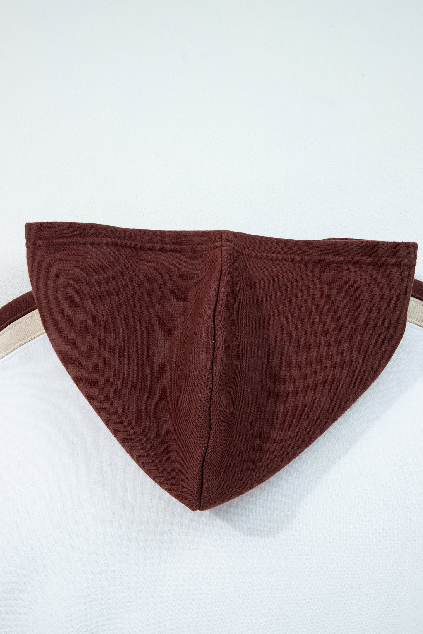 Coffee Color Block Patchwork Athleisure Hooded Sweatshirt-Tops / Dresses-[Adult]-[Female]-2022 Online Blue Zone Planet