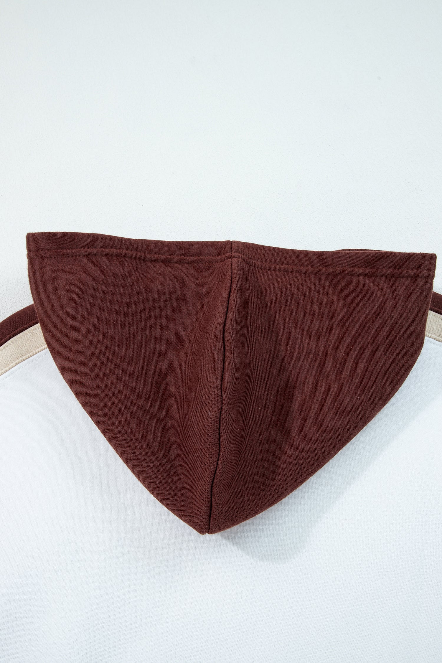 Coffee Color Block Patchwork Athleisure Hooded Sweatshirt-Tops / Dresses-[Adult]-[Female]-2022 Online Blue Zone Planet