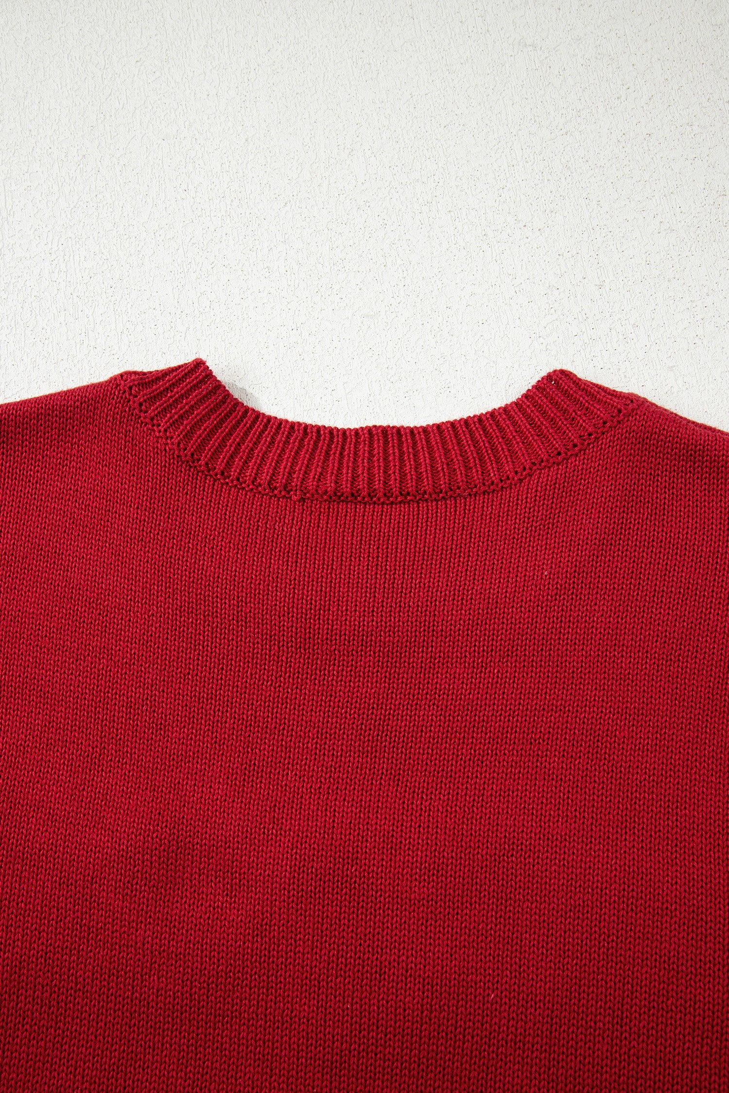 Racing Red Merry Colorful Dot Detail Christmas Drop Shoulder Sweater-TOPS / DRESSES-[Adult]-[Female]-2022 Online Blue Zone Planet