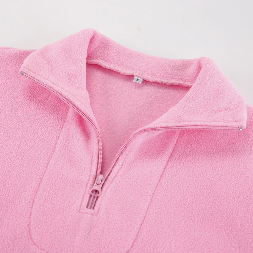 Quarter Zip Long Sleeve Sweatshirt-TOPS / DRESSES-[Adult]-[Female]-2022 Online Blue Zone Planet