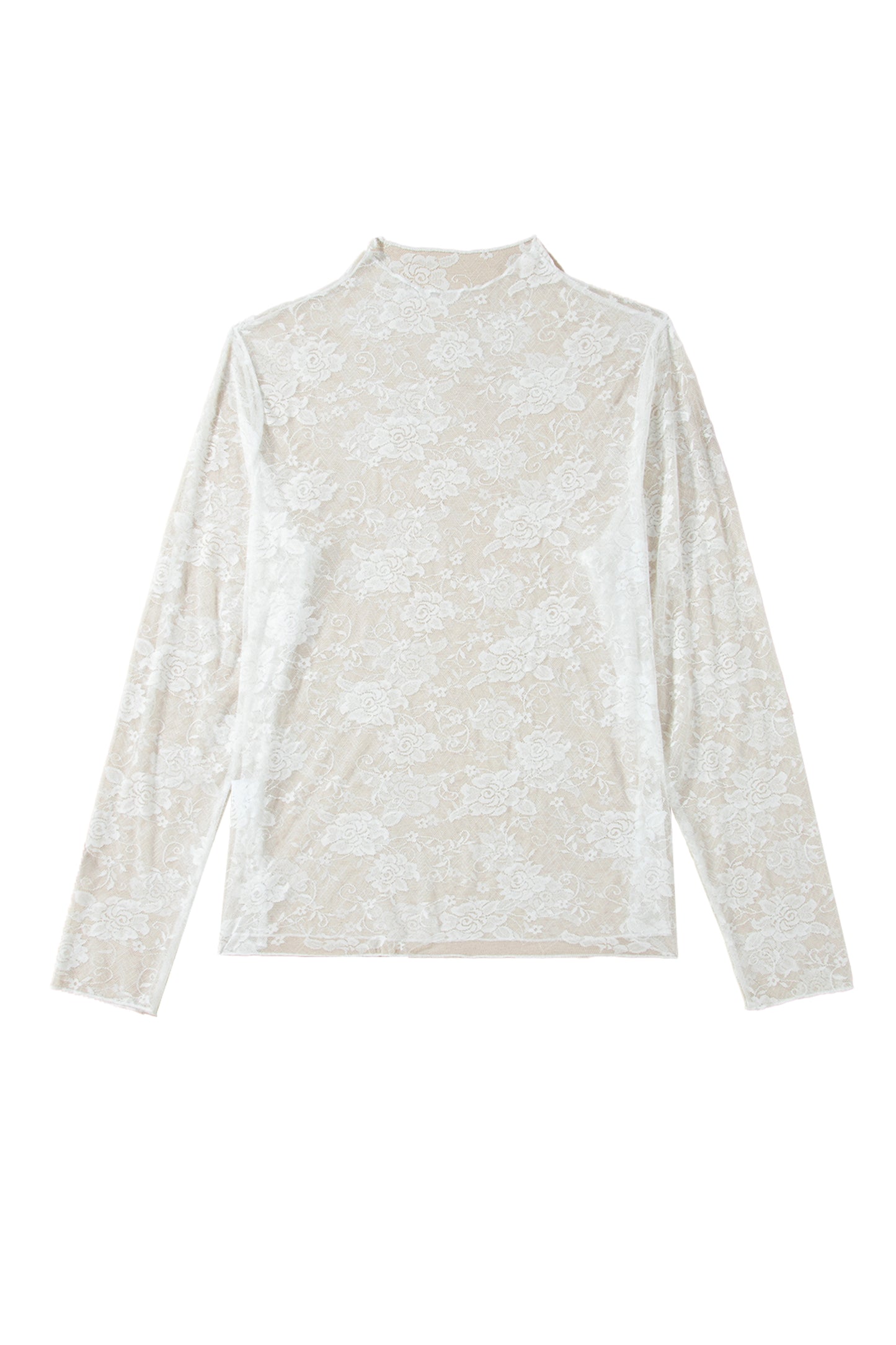 Black Plus Size Floral Mesh Long Sleeve Top-Plus Size/Plus Size Tops/Plus Size Long Sleeve Tops-[Adult]-[Female]-2022 Online Blue Zone Planet