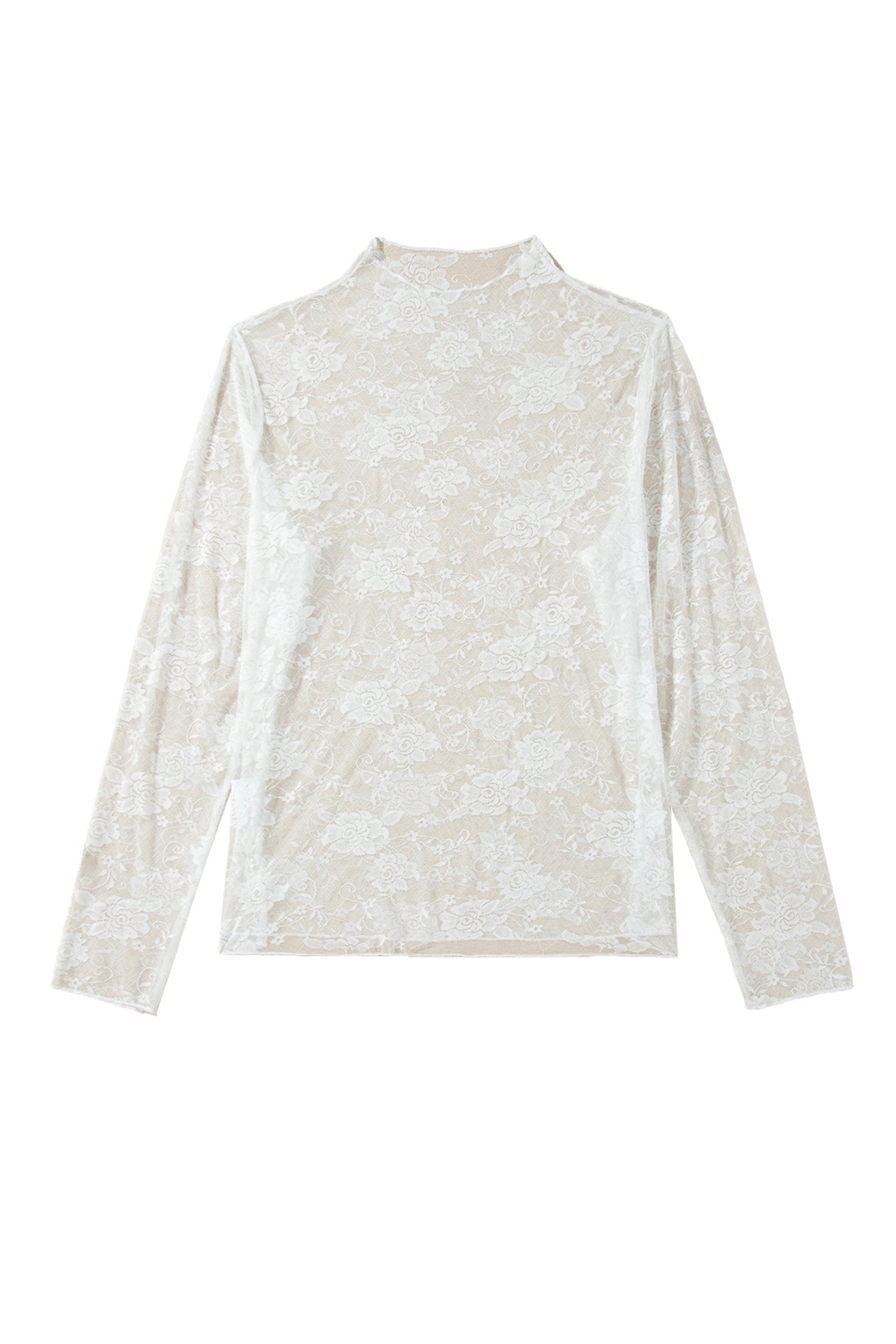 Black Plus Size Floral Mesh Long Sleeve Top-Plus Size/Plus Size Tops/Plus Size Long Sleeve Tops-[Adult]-[Female]-2022 Online Blue Zone Planet