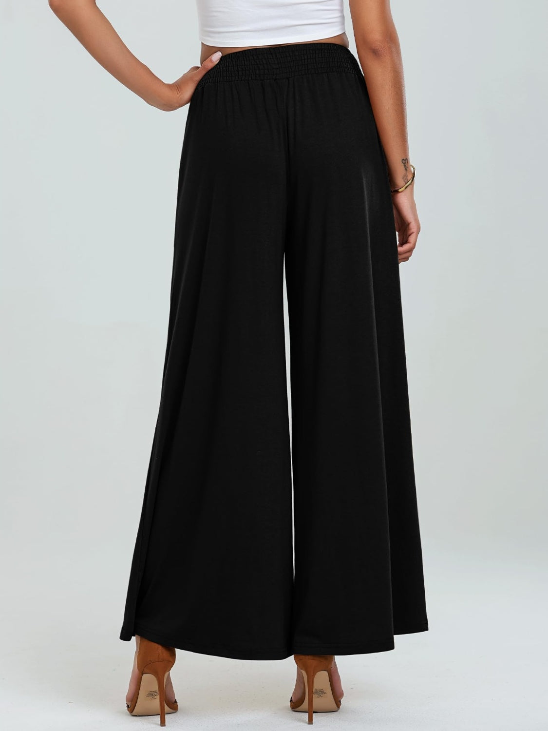 Pocketed Elastic Waist Wide Leg Pants-BOTTOMS SIZES SMALL MEDIUM LARGE-[Adult]-[Female]-Black-S-2022 Online Blue Zone Planet