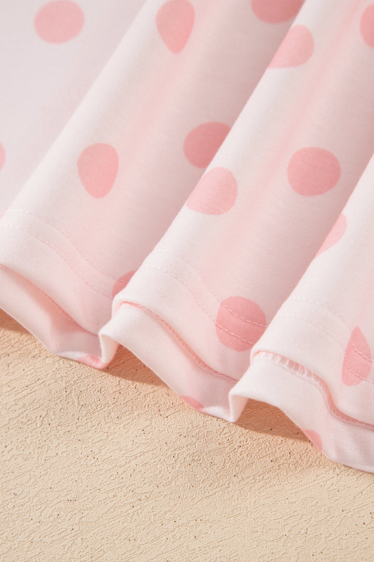 Pink Polka Dot Drop Shoulder Polo Loose Pullover Patch Pocket Casual Shorts Set-Two Piece Sets/Short Sets-[Adult]-[Female]-2022 Online Blue Zone Planet