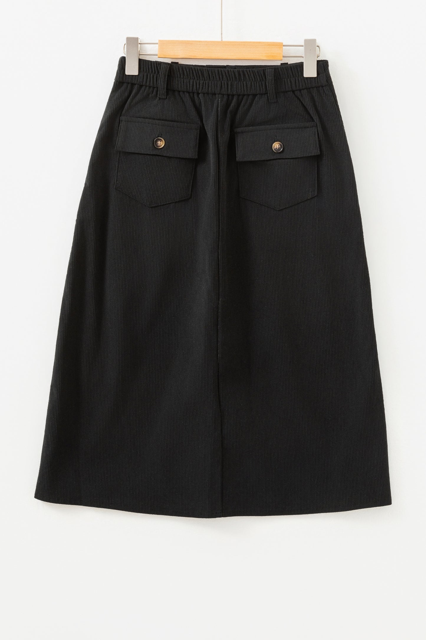 Black Front Slit Shift High Waist Midi Skirt-Bottoms/Skirts & Petticoat-[Adult]-[Female]-2022 Online Blue Zone Planet