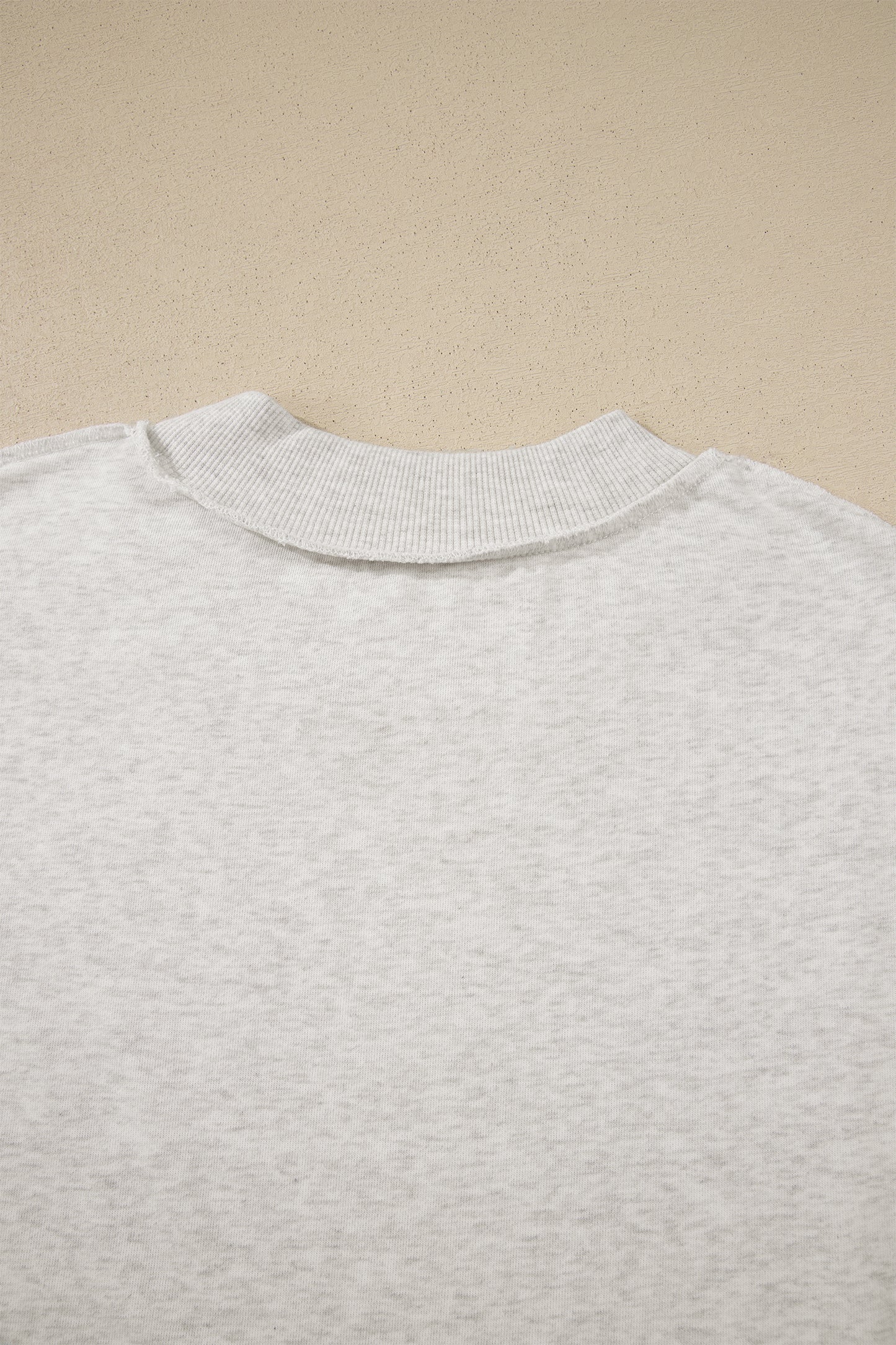 Light Grey Exposed Seam Detail Mock Neck Tee-Tops/Tops & Tees-[Adult]-[Female]-2022 Online Blue Zone Planet