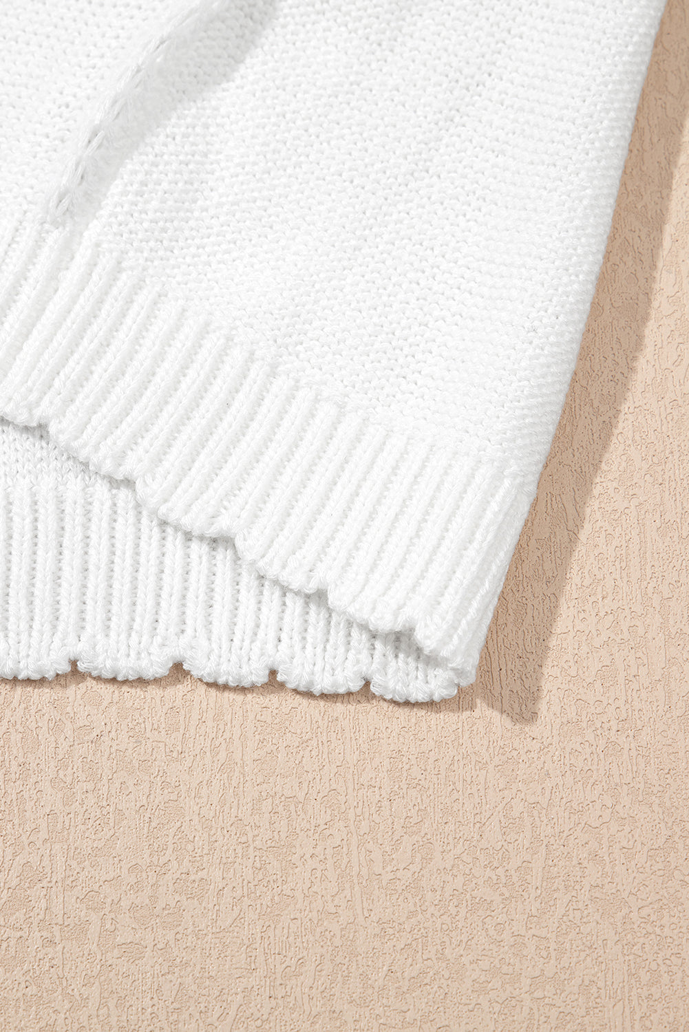 White Pointelle Knit Short Puff Sleeve Crewneck Sweater-TOPS / DRESSES-[Adult]-[Female]-2022 Online Blue Zone Planet