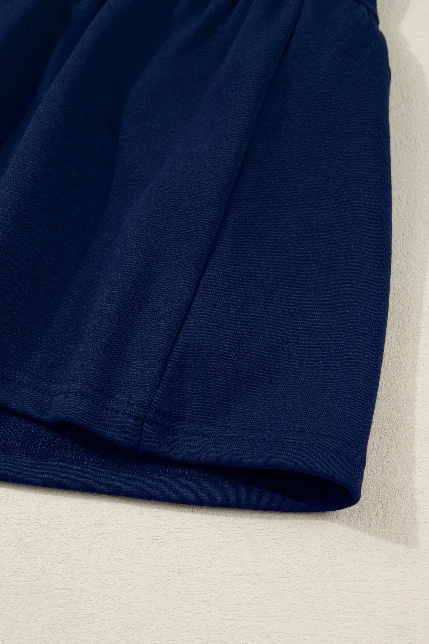 Navy Blue Contrast Striped Cuffs Polo Collar Patchwork Long Sleeve Ruffle Hem Mini Dress-TOPS / DRESSES-[Adult]-[Female]-2022 Online Blue Zone Planet