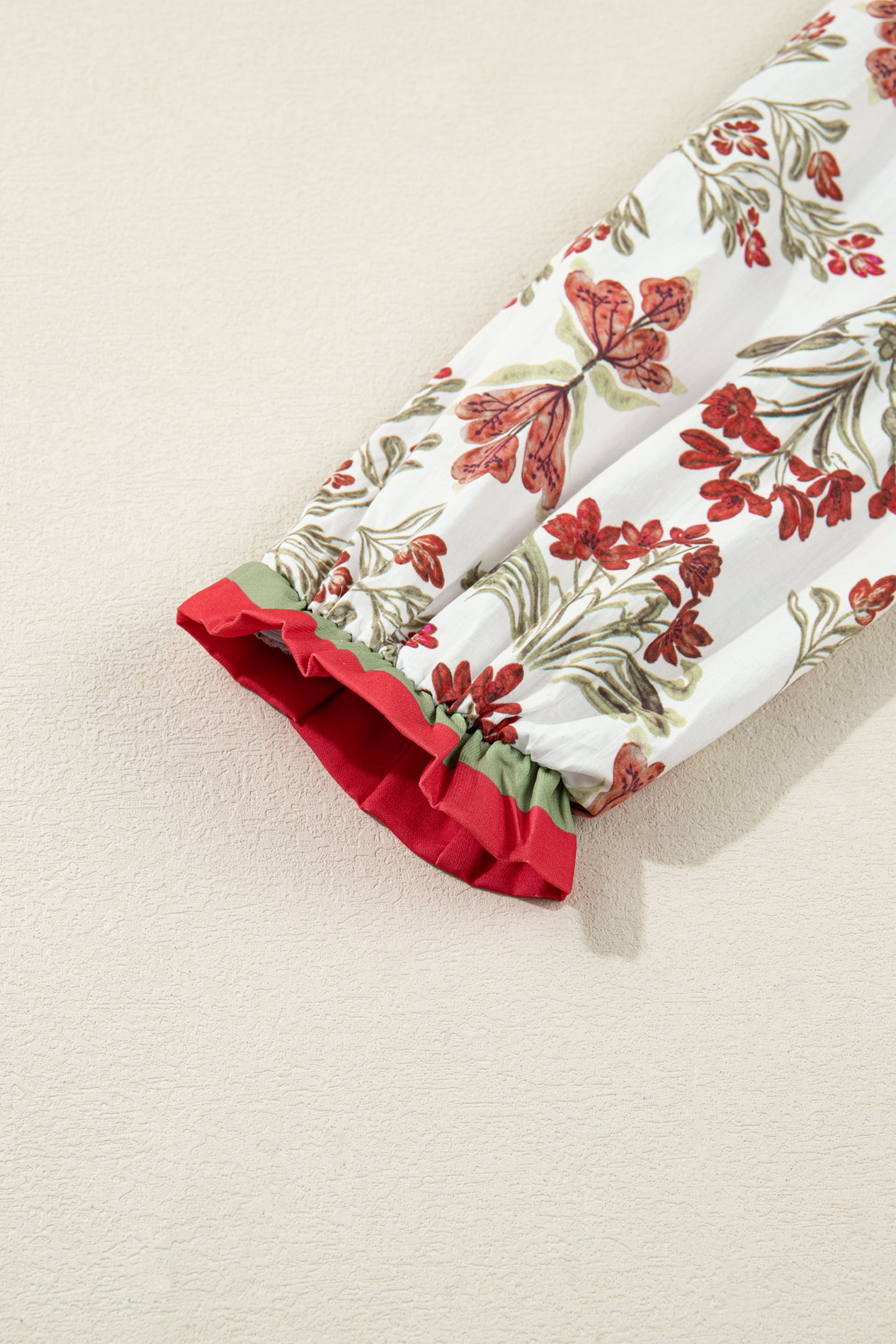 Pink Floral Print Contrast Trim Frilled Neck Long Sleeve Flared Dress-TOPS / DRESSES-[Adult]-[Female]-2022 Online Blue Zone Planet