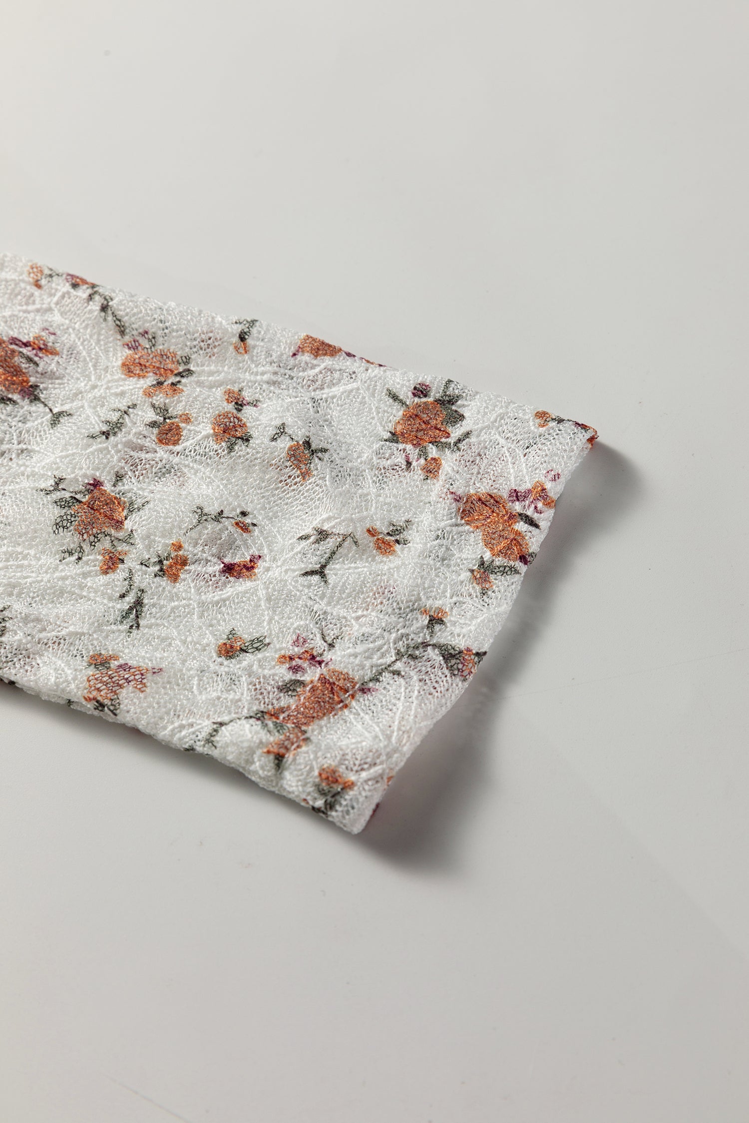 White Floral Lace Patchwork Square Neck Long Sleeve Top-Tops/Long Sleeve Tops-[Adult]-[Female]-2022 Online Blue Zone Planet