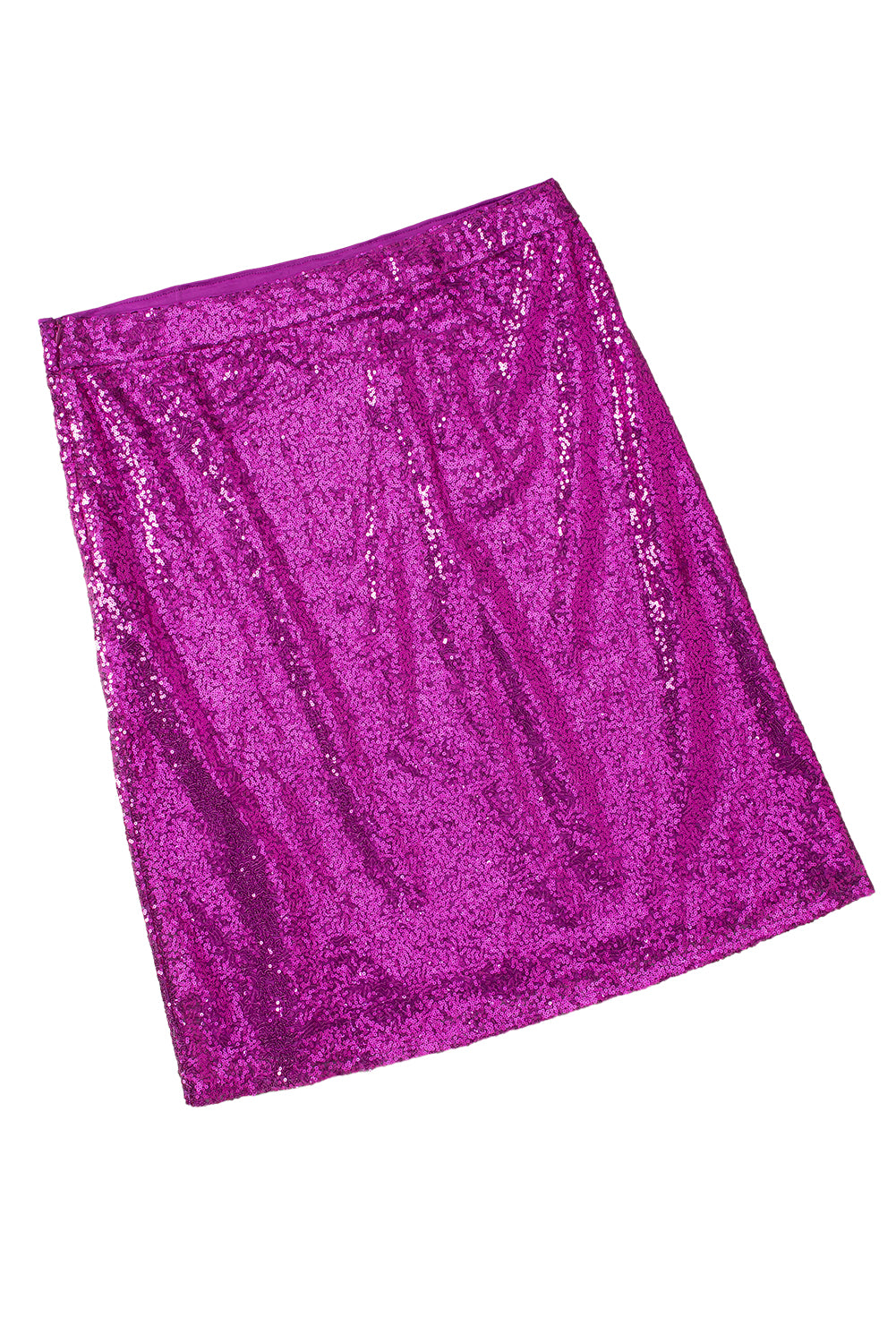 Violet Sequined High Waist Plus Size Midi Skirt-Plus Size/Plus Size Bottoms-[Adult]-[Female]-2022 Online Blue Zone Planet