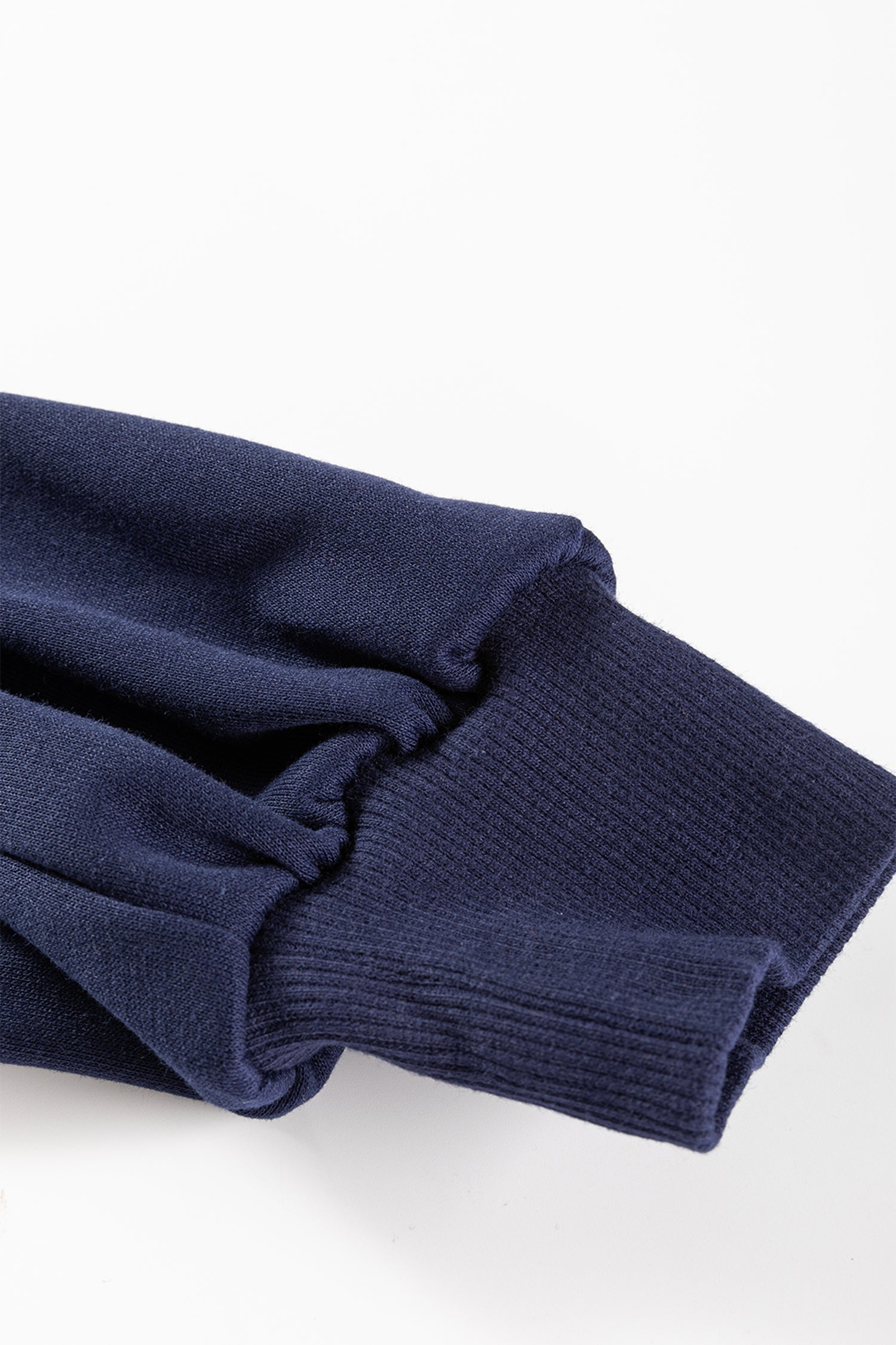 Navy Blue Contrast Piping Zipped Pullover Cropped Pants Set-Two Piece Sets/Pant Sets-[Adult]-[Female]-2022 Online Blue Zone Planet