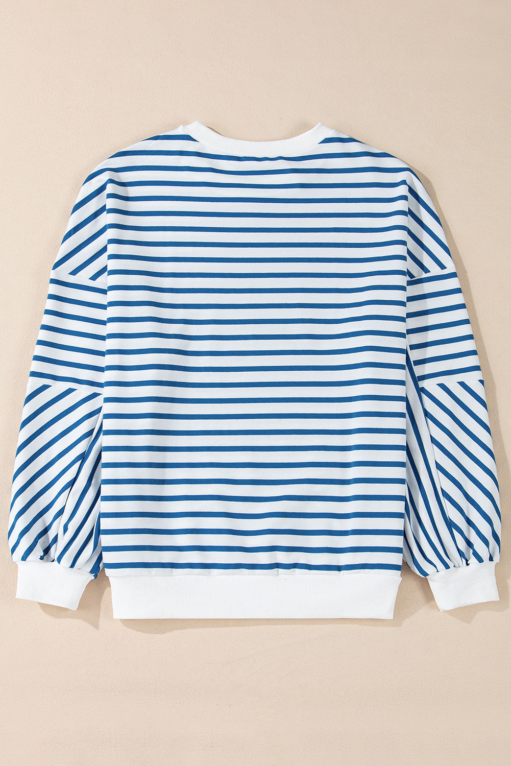 Blue Zone Planet | Striped Round Neck Long Sleeve Sweatshirt-TOPS / DRESSES-[Adult]-[Female]-2022 Online Blue Zone Planet