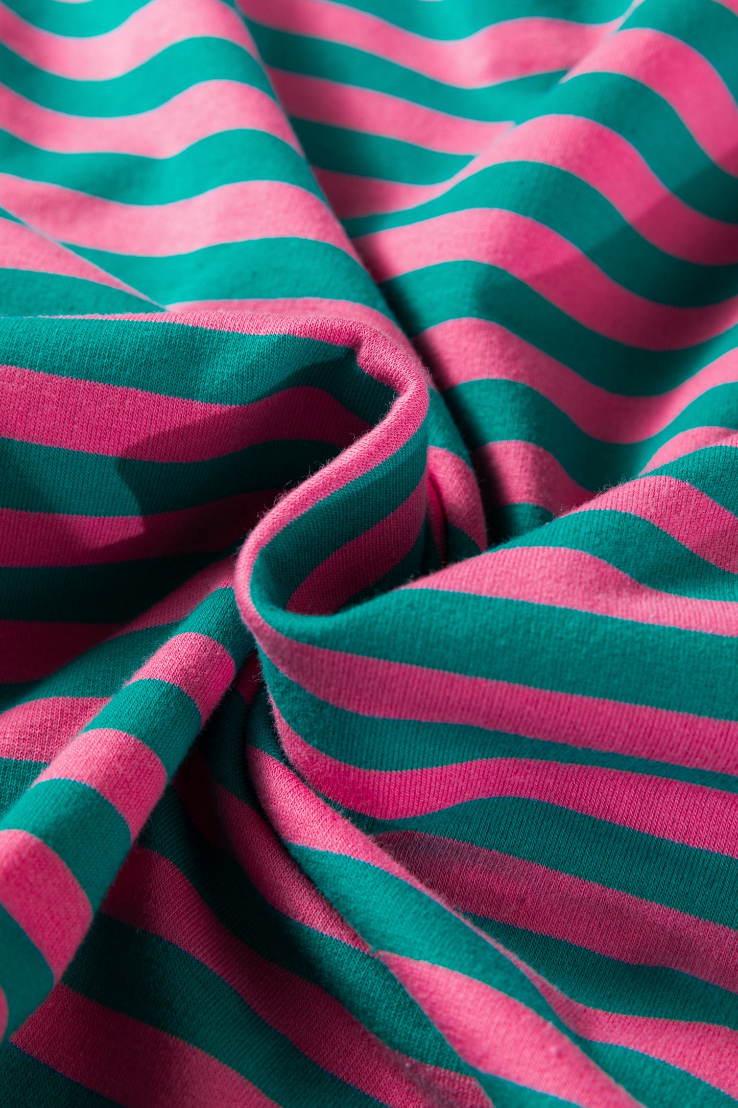 Sachet Pink Striped Print Drop Shoulder Lace Trim Bracelet Sleeve Loose Top-Bracelet-[Adult]-[Female]-2022 Online Blue Zone Planet