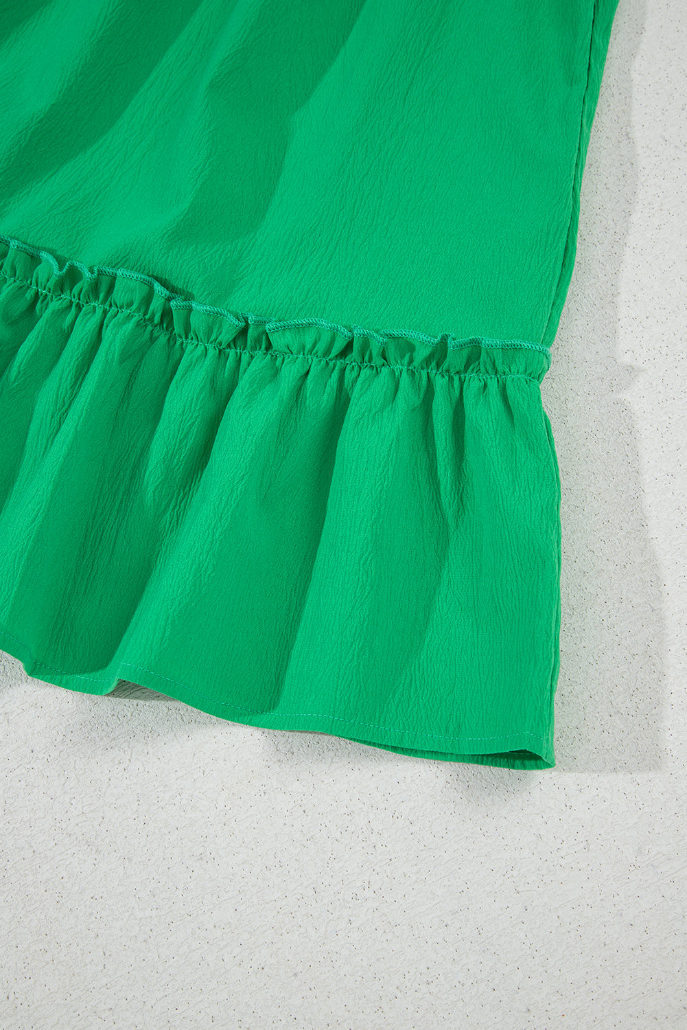 Blue Zone Planet | Bright Green Split V Neck Elastic Waist Ruffled Dress-TOPS / DRESSES-[Adult]-[Female]-2022 Online Blue Zone Planet