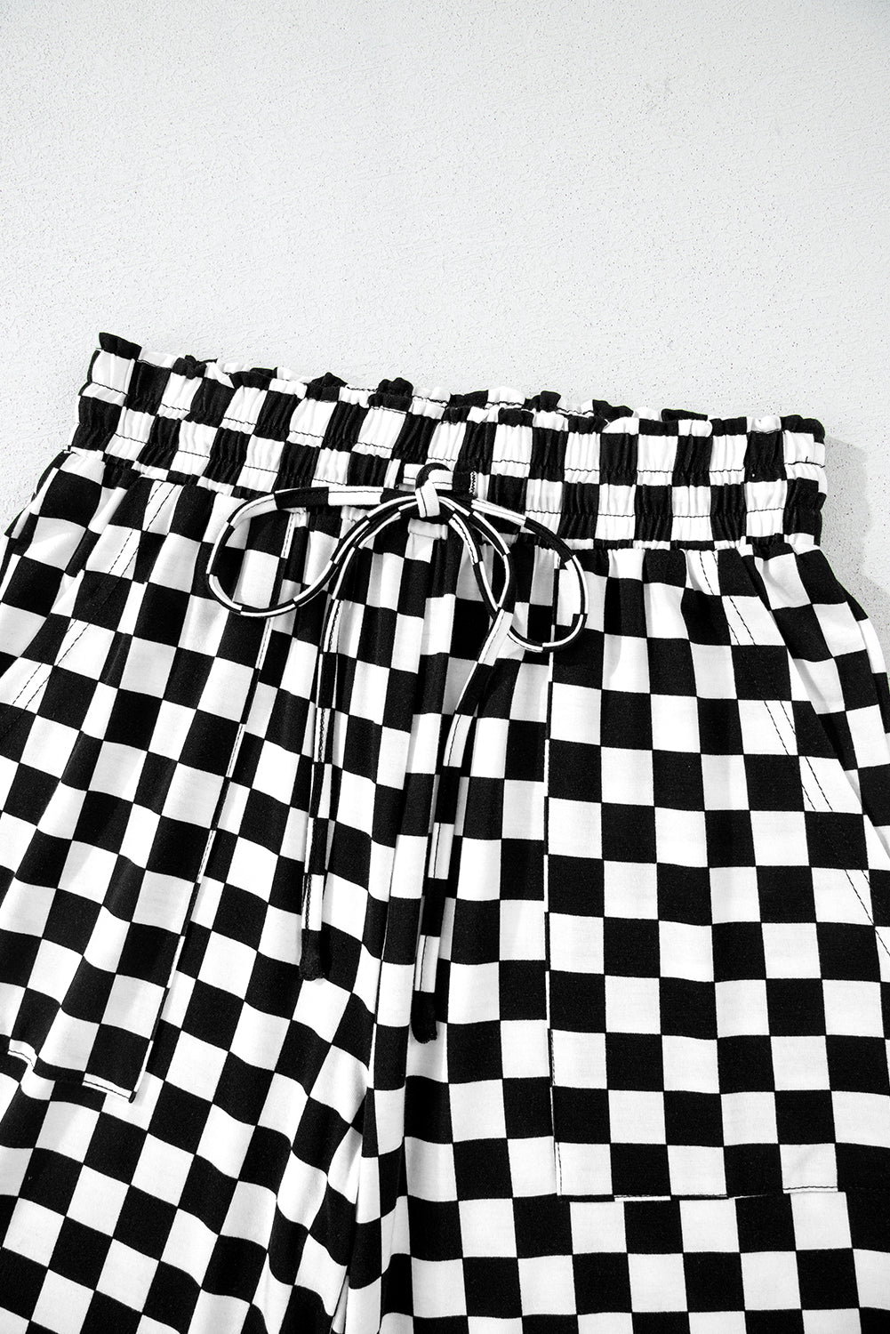 Black Checkered Print Long Sleeve Top and Pants Lounge Set-Loungewear & Sleepwear/Loungewear-[Adult]-[Female]-2022 Online Blue Zone Planet