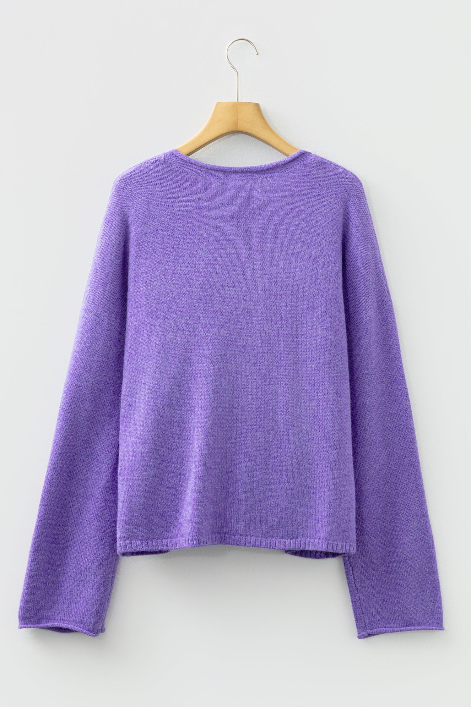 Wisteria Solid Color Knit Button Drop Shoulder Sweater Cardigan-Sweaters & Cardigans/Cardigans-[Adult]-[Female]-2022 Online Blue Zone Planet