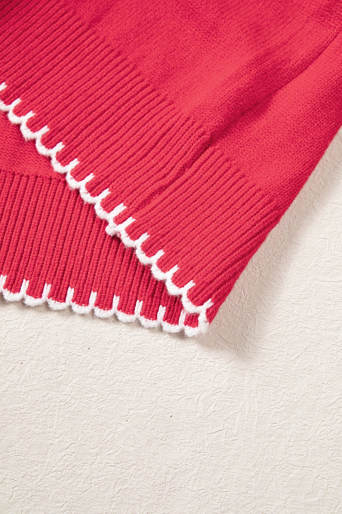 Racing Red Stitched Detail Christmas Tree Holiday Casual Sweater-TOPS / DRESSES-[Adult]-[Female]-2022 Online Blue Zone Planet