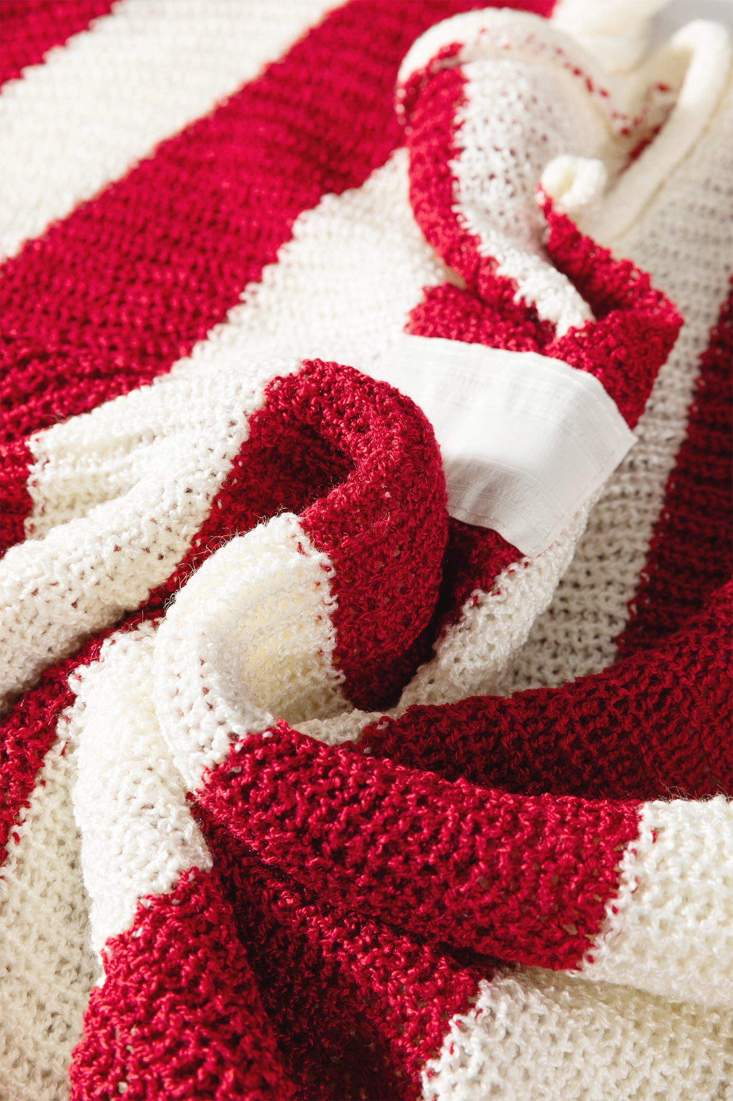 Brown Stripe Colorblock V Neck Bracelet Sleeve Sweater-Bracelet-[Adult]-[Female]-2022 Online Blue Zone Planet