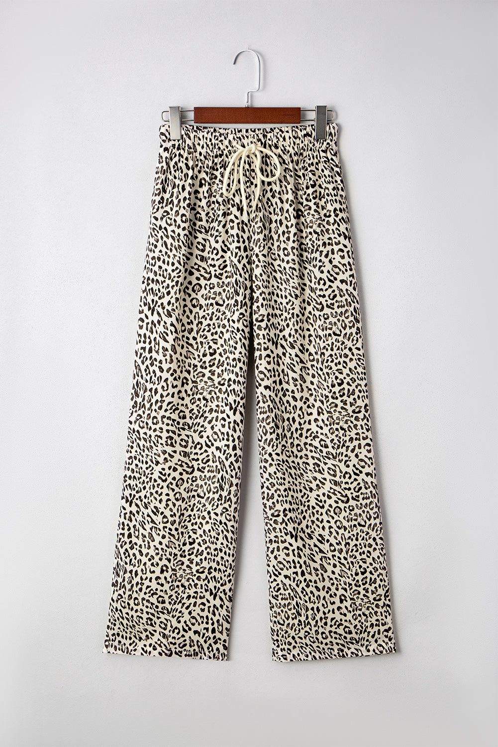 Brown Leopard Drawstring Elastic Waistband Loose Pants-Bottoms/Pants & Culotte-[Adult]-[Female]-2022 Online Blue Zone Planet
