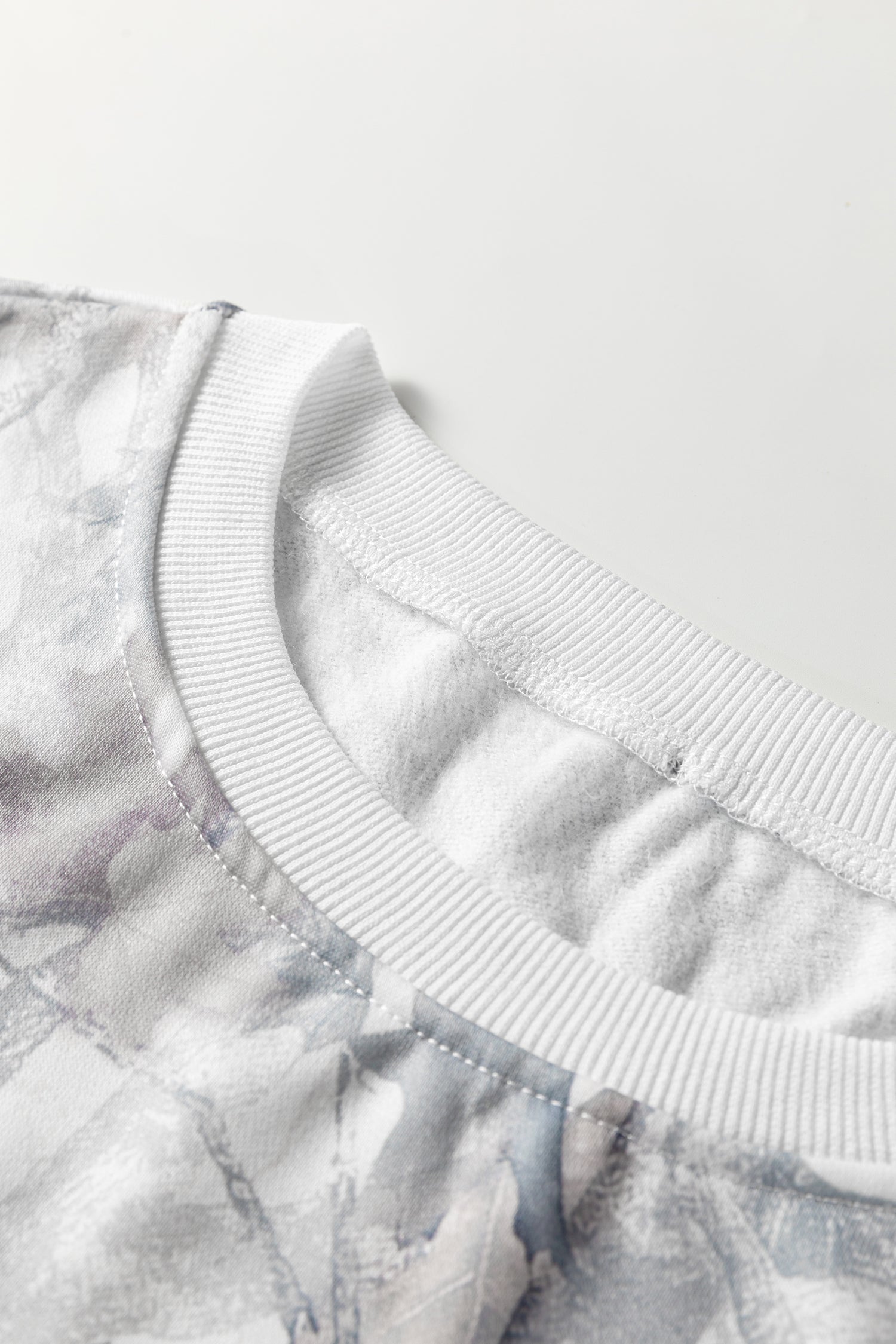 Light Grey Abstract Woodland Camo Print Baggy Pullover Drawstring Shorts Set-Two Piece Sets/Short Sets-[Adult]-[Female]-2022 Online Blue Zone Planet