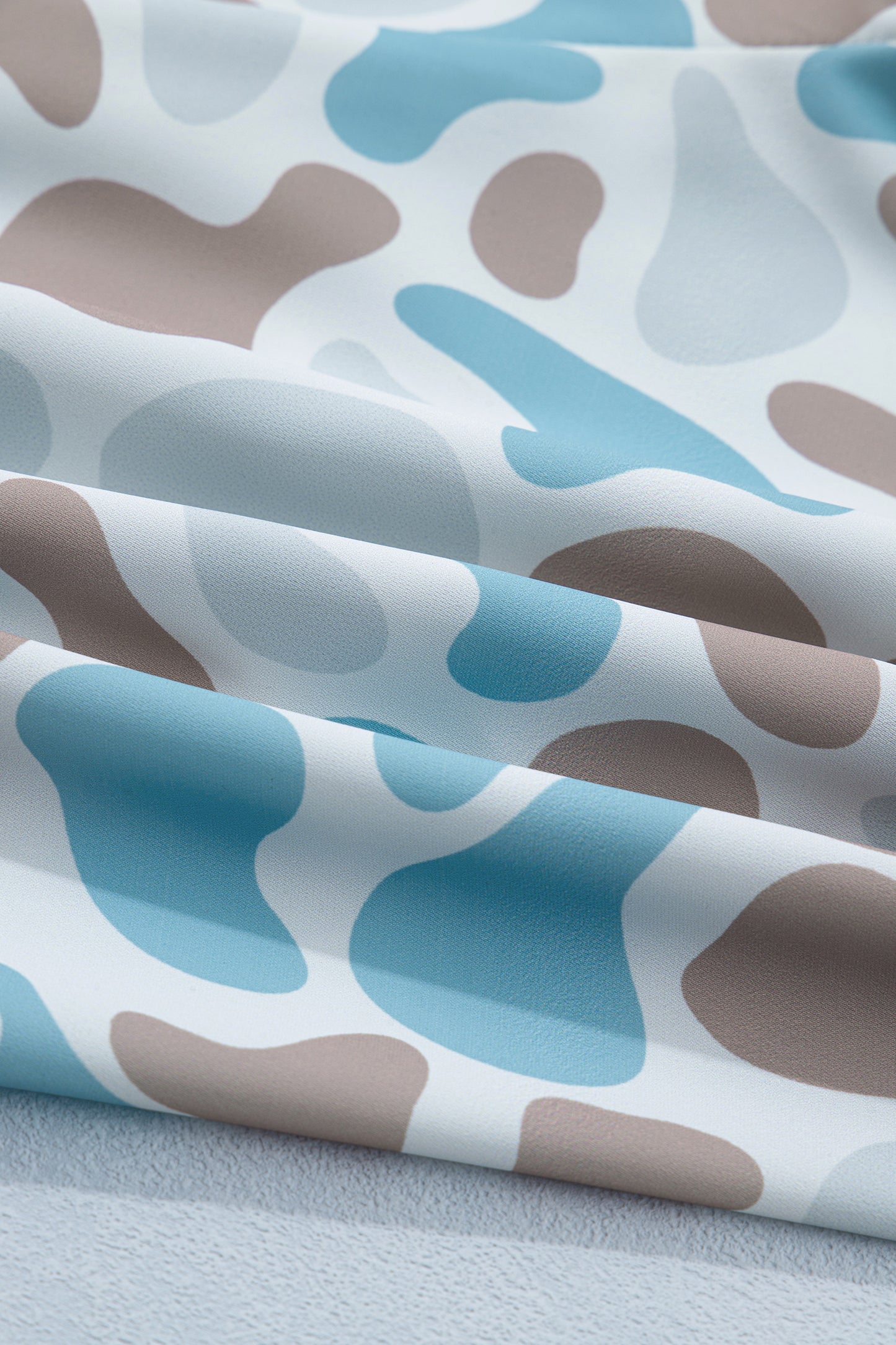 Multicolour Camouflage Print Shirred High Waist Athleisure Shorts-Bottoms/Casual Shorts-[Adult]-[Female]-2022 Online Blue Zone Planet