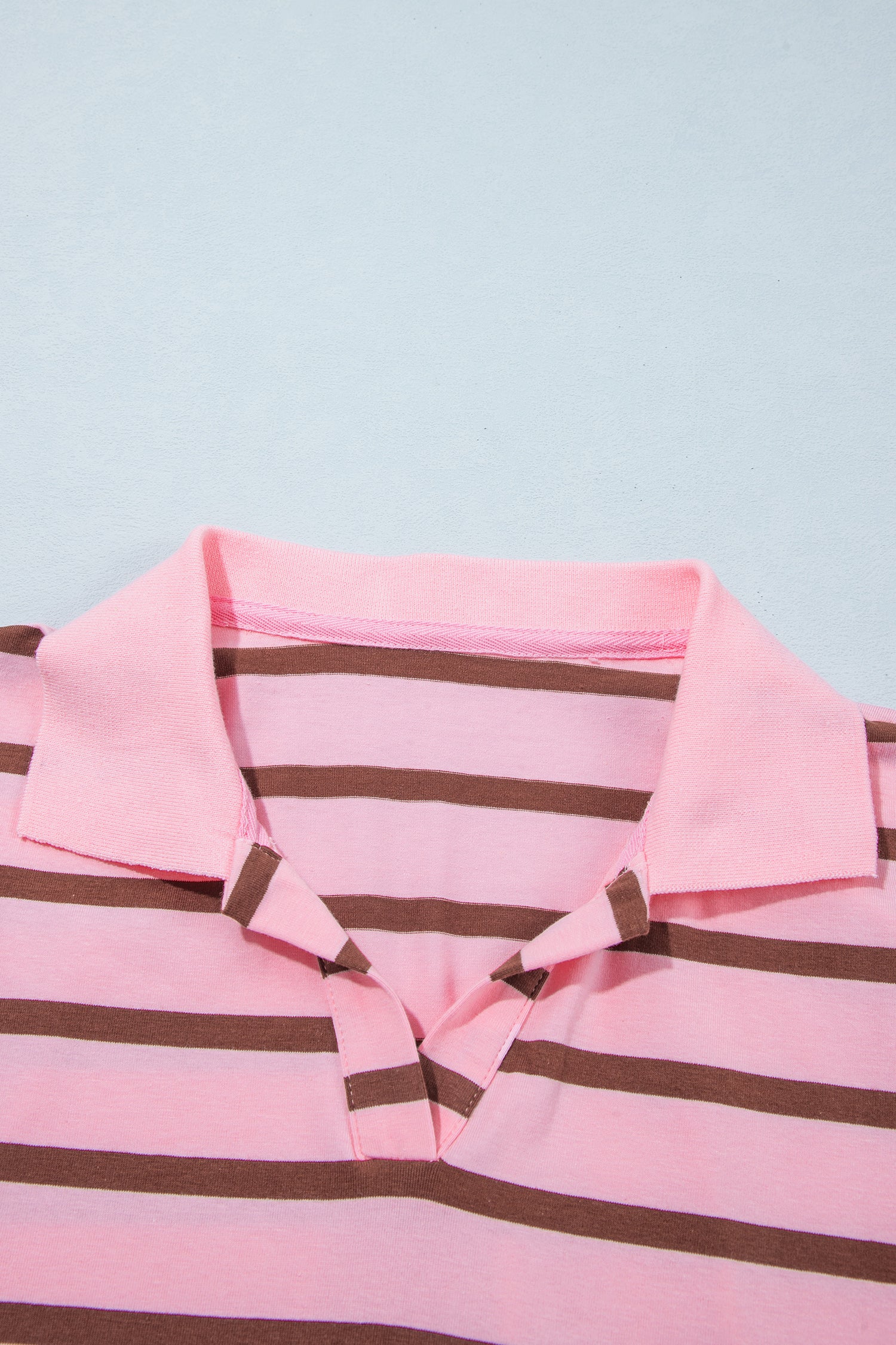 Pink Stripe Striped Long Sleeve Collar Shift Top-Tops/Long Sleeve Tops-[Adult]-[Female]-2022 Online Blue Zone Planet