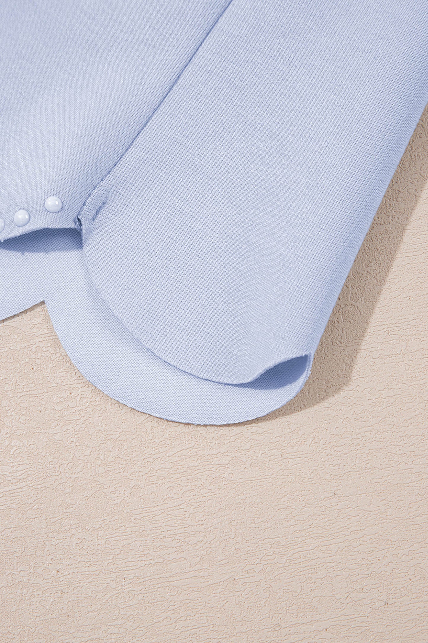 Beau Blue Puff Sleeve Pearl Embellished Scallop Trim Top 2 Piece Skort Set-Two Piece Sets/Two Piece Dresses-[Adult]-[Female]-2022 Online Blue Zone Planet