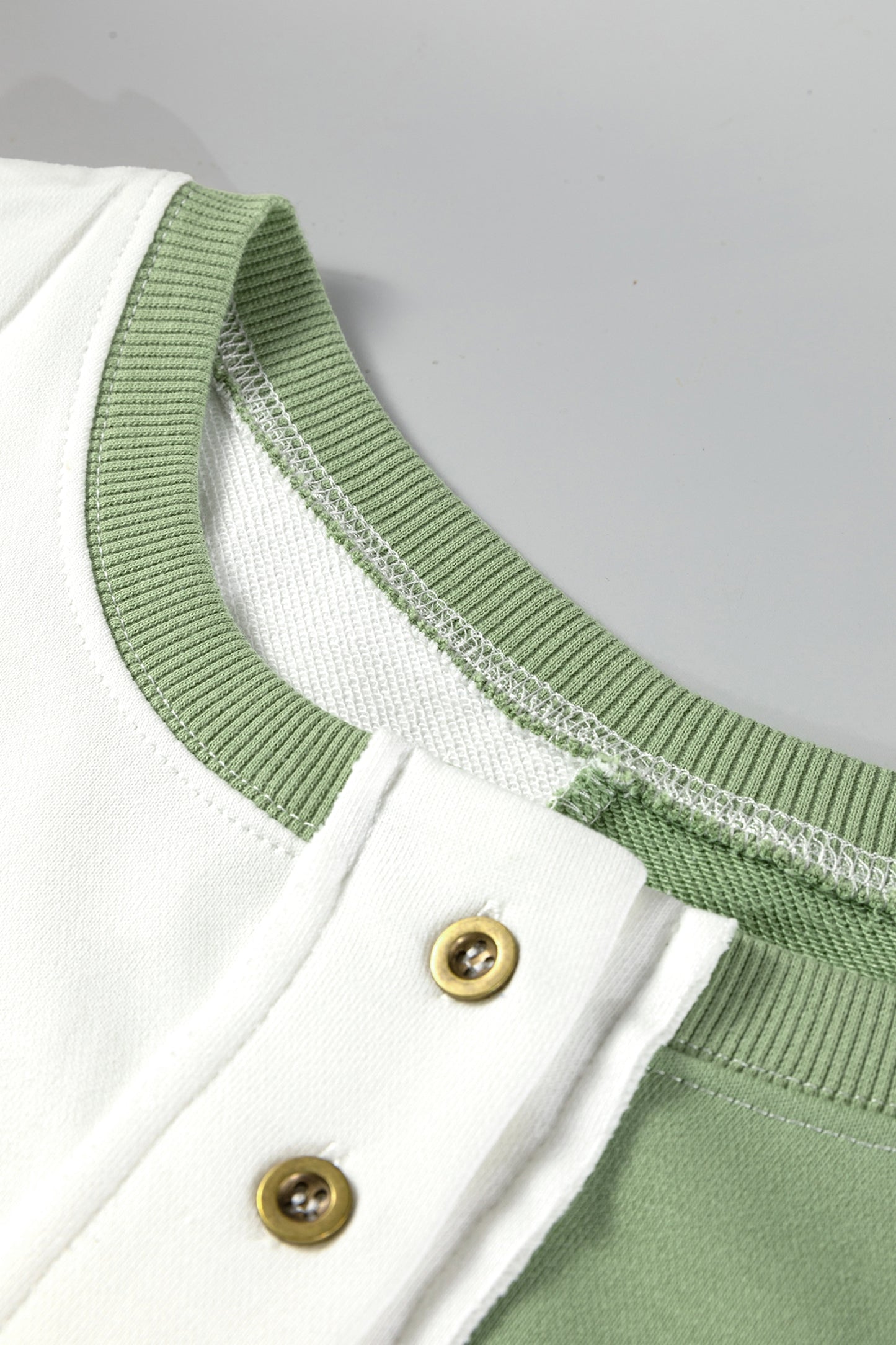 Color black Colorblock Henley High Low Oversize Sweatshirt-Tops/Sweatshirts & Hoodies-[Adult]-[Female]-2022 Online Blue Zone Planet